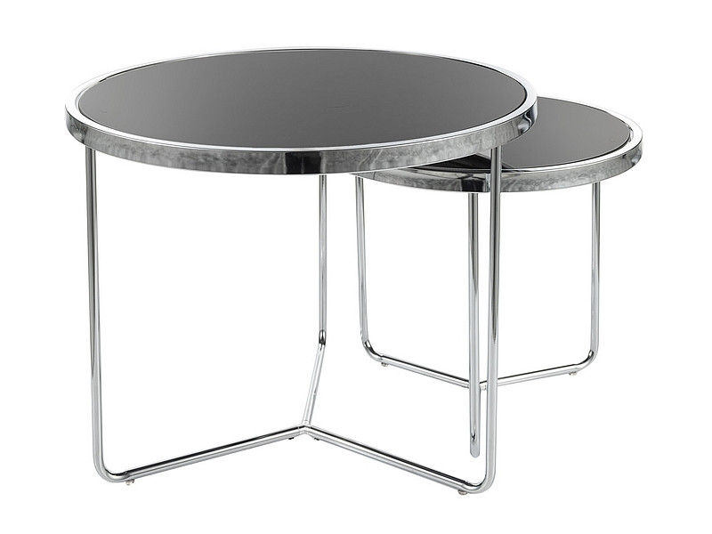 Poze Set 2 mese de cafea Salva negru/argintiu