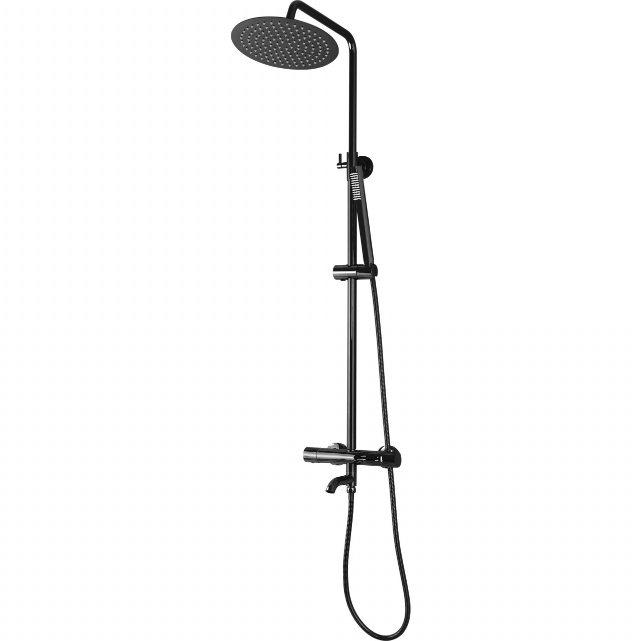 Poze Set de dus cu termostat Lungo negru metalic