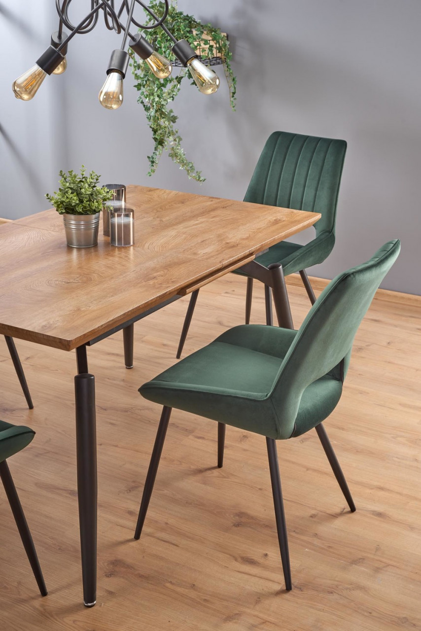 Poze Set masa extensibila Cambell L140-180 + 4 scaune K404 velvet verde