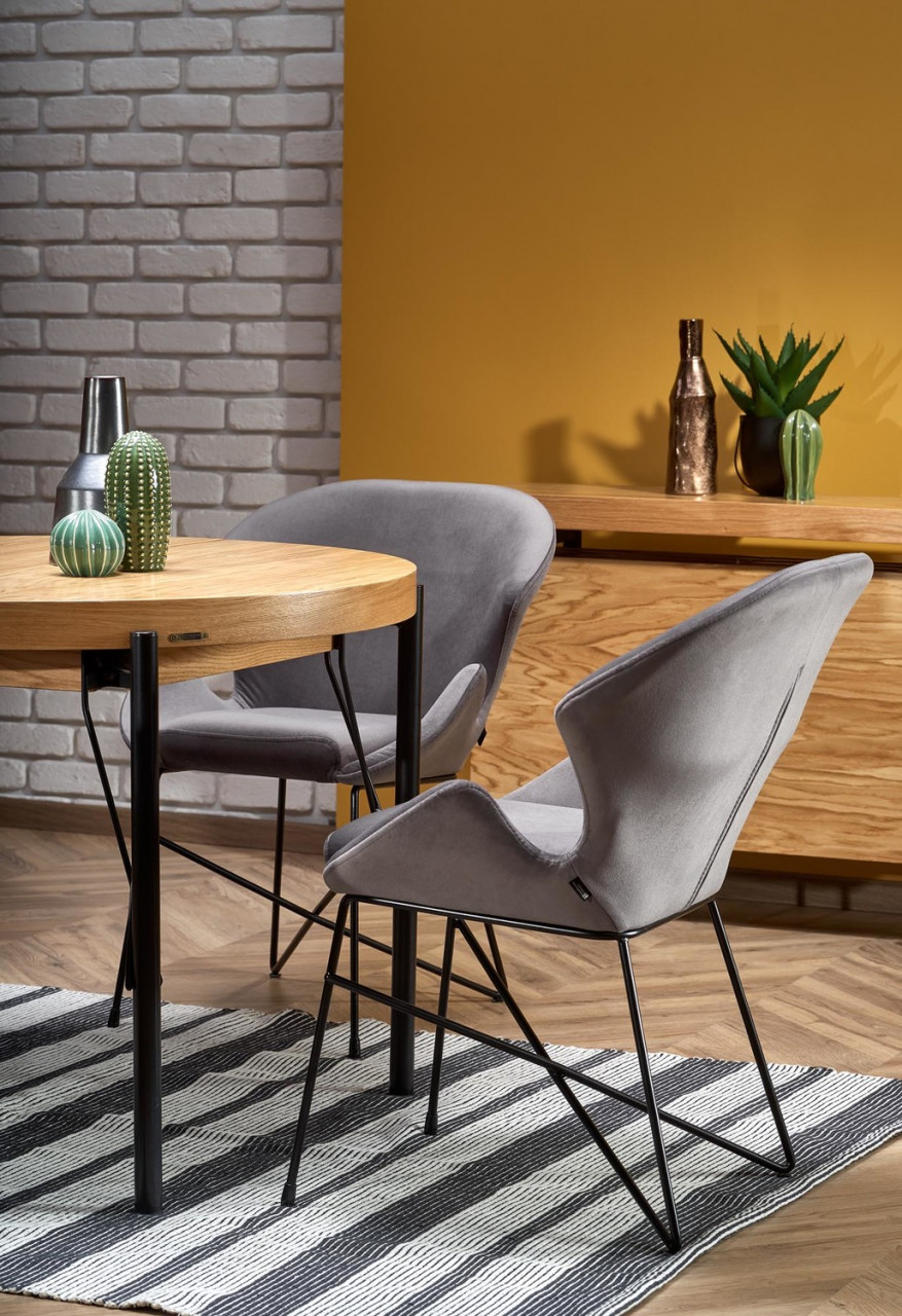 Poze Set masa extensibila Inferno L100-300 cm + 4 scaune K458 velvet gri