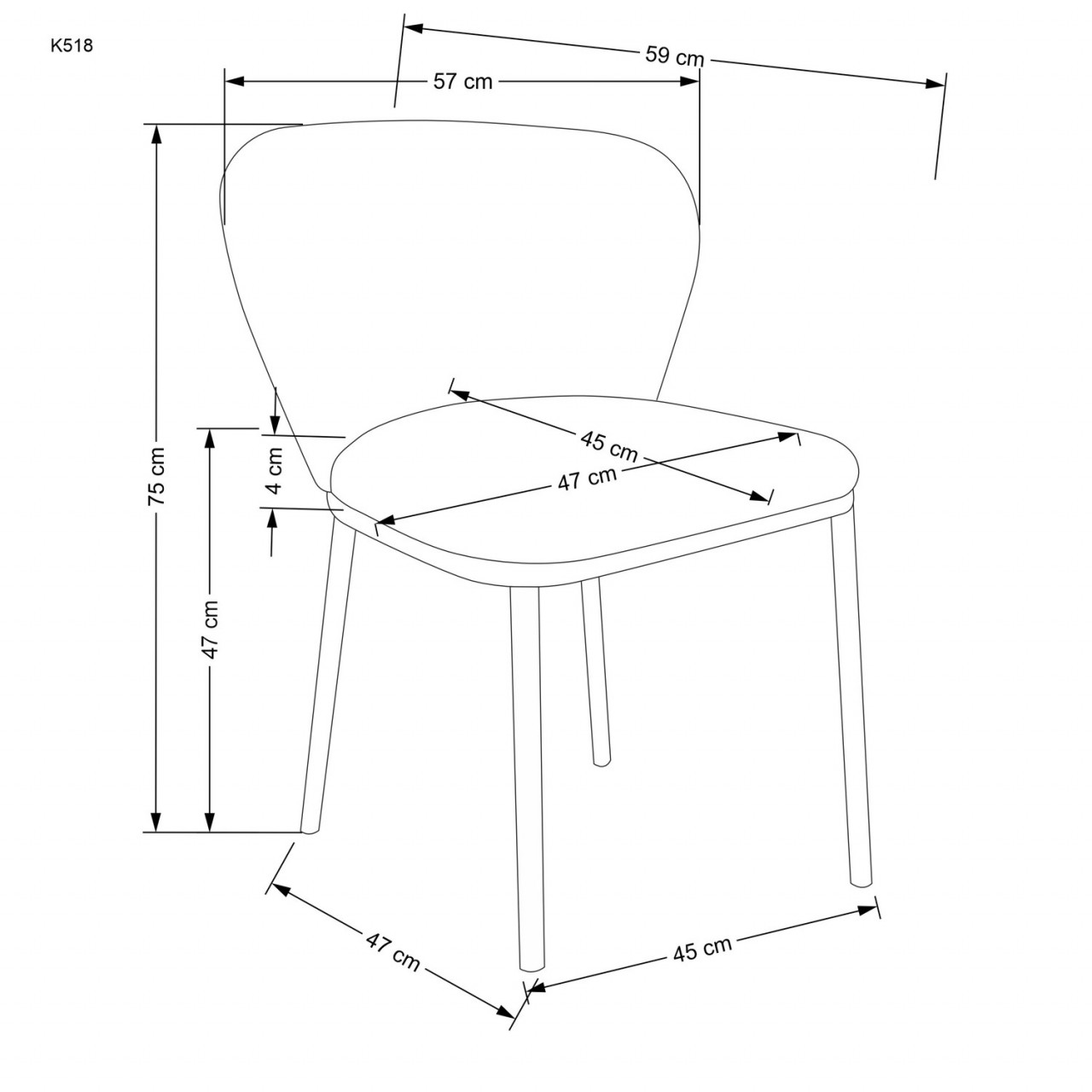 Poze Set masa extensibila Lamello L130-180 cm + 4 scaune K518 crem