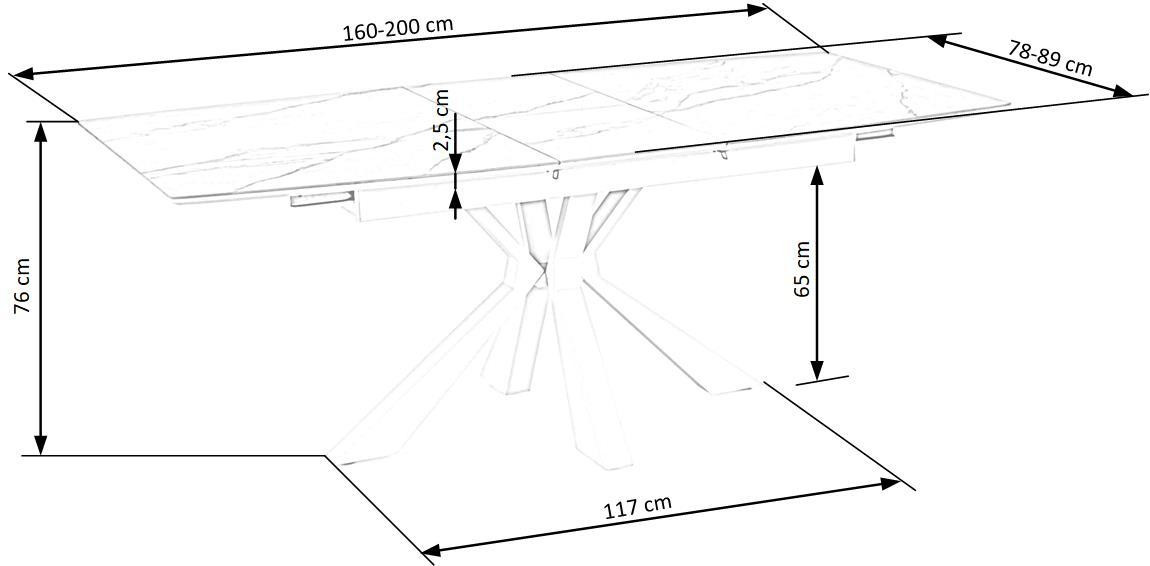 Poze Set masa extensibila Vivaldi L160-200 cm + 4 scaune K486 bej