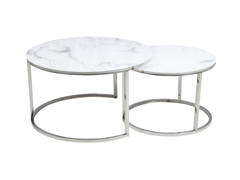 Poze Set mese de cafea Atlanta B – Marmura Alba/Crom