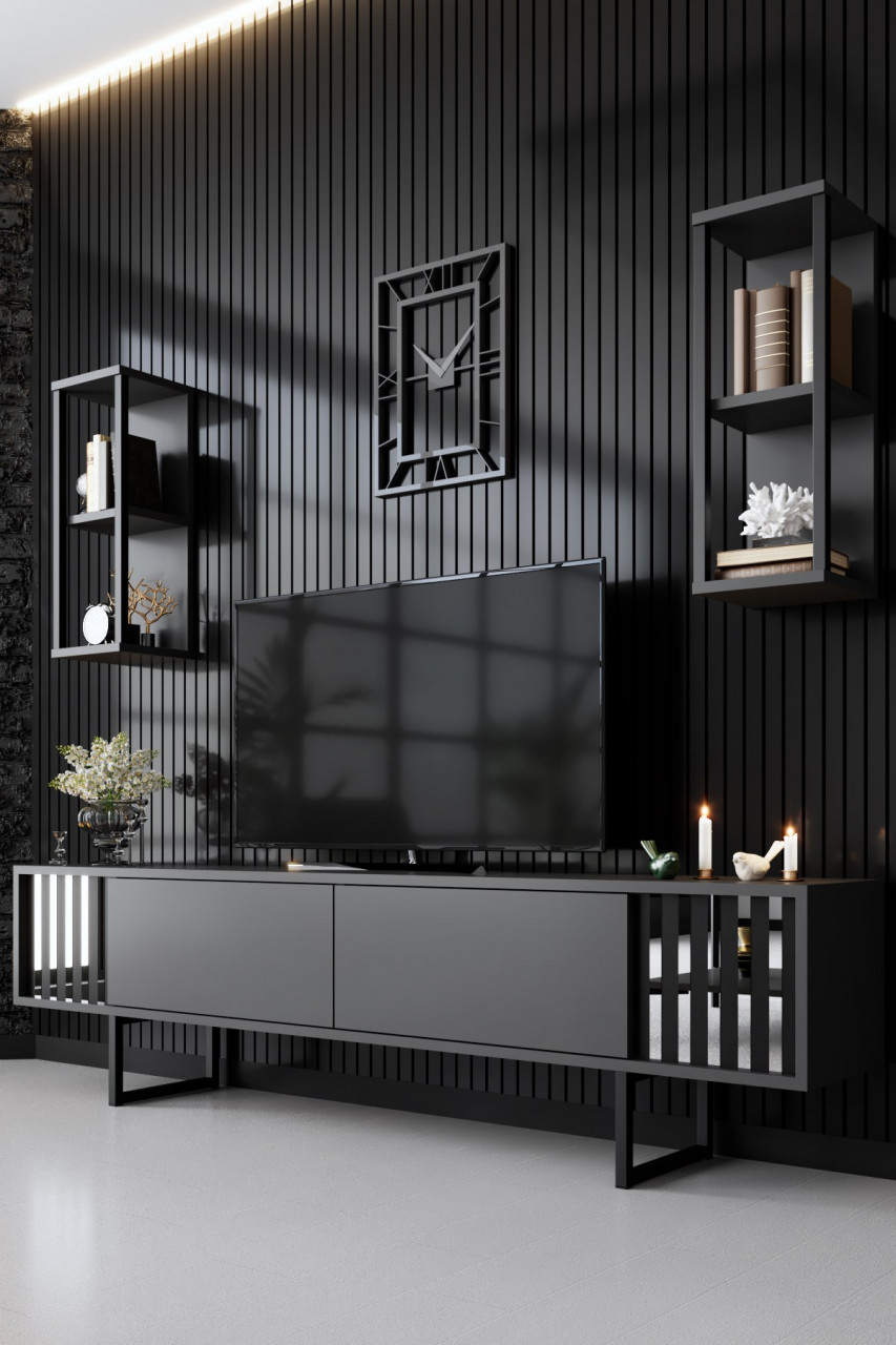 Poze Set mobilier living Chrome Line antracit / negru