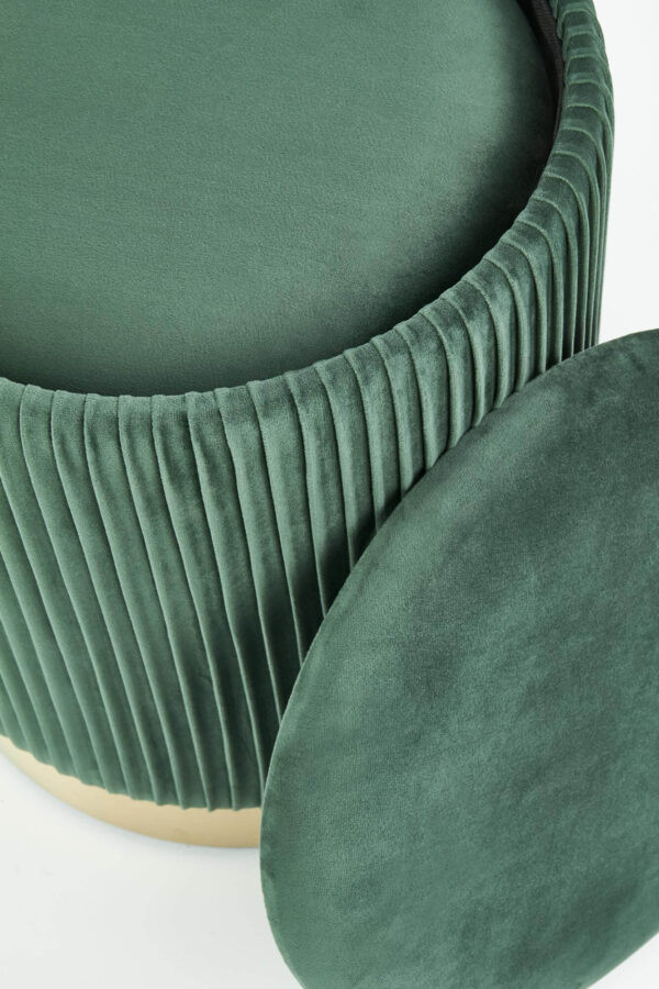 Poze Set tabureti tapitati Monty verde/auriu