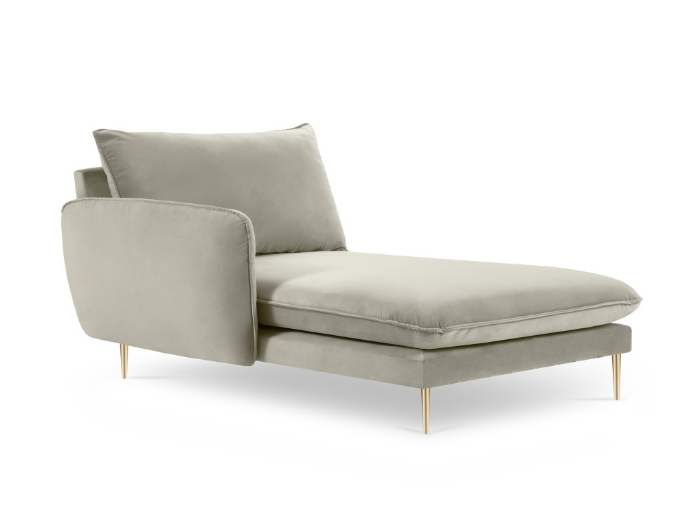 Poze Sezlong tapitat Vienna velvet/picioare gold – L170 x l110 x h95