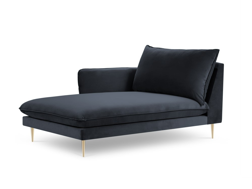 Poze Sezlong tapitat Vienna velvet/picioare gold – L170 x l110 x h95