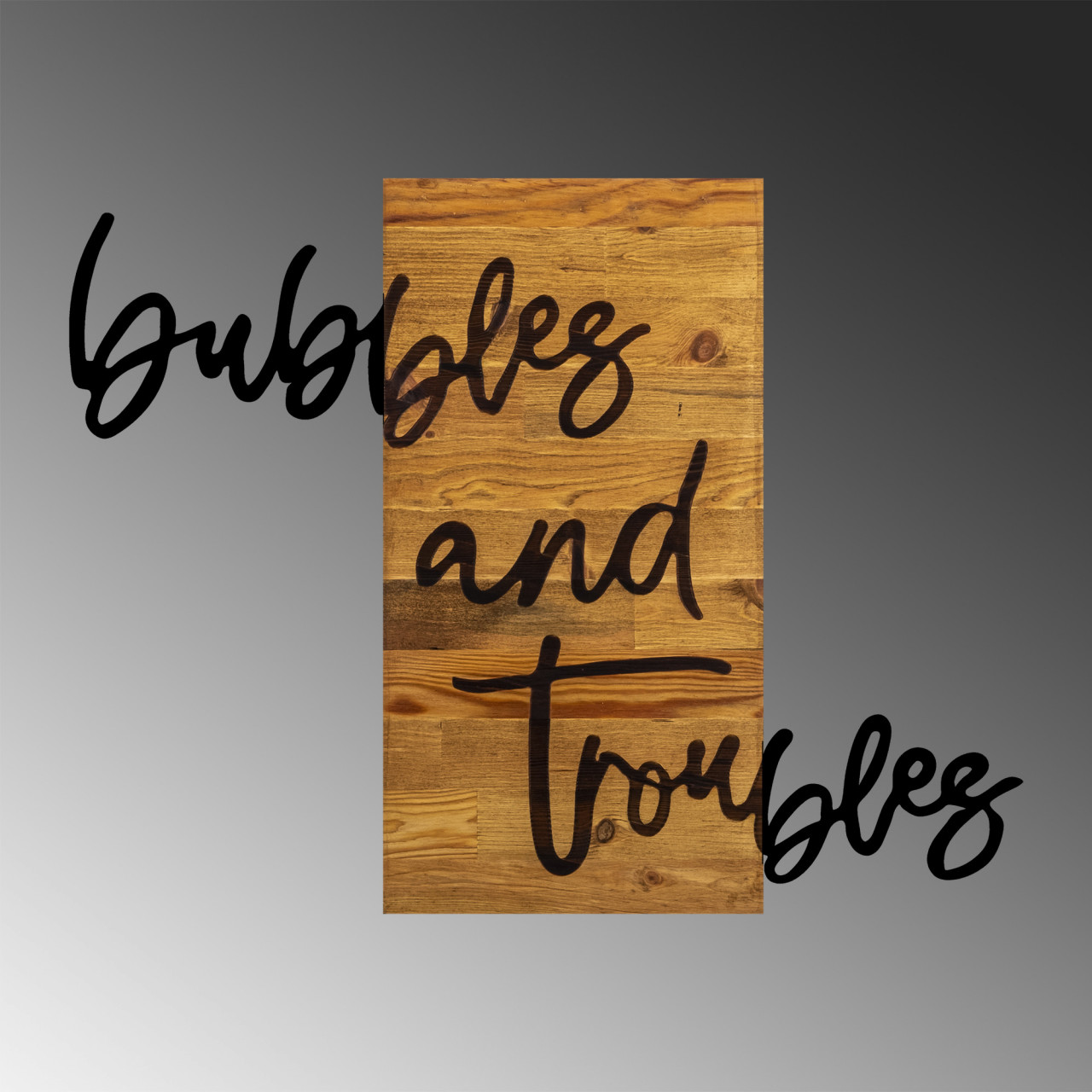 Poze Accesoriu decorativ de perete din lemn Bubbles and troubles 1