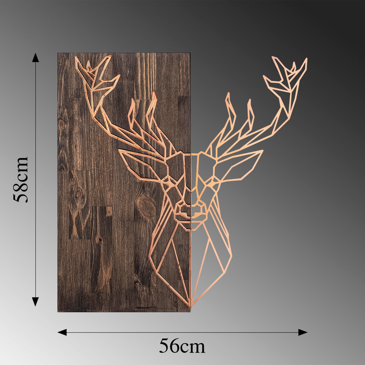 Poze Accesoriu decorativ de perete din lemn Deer1 - Copper