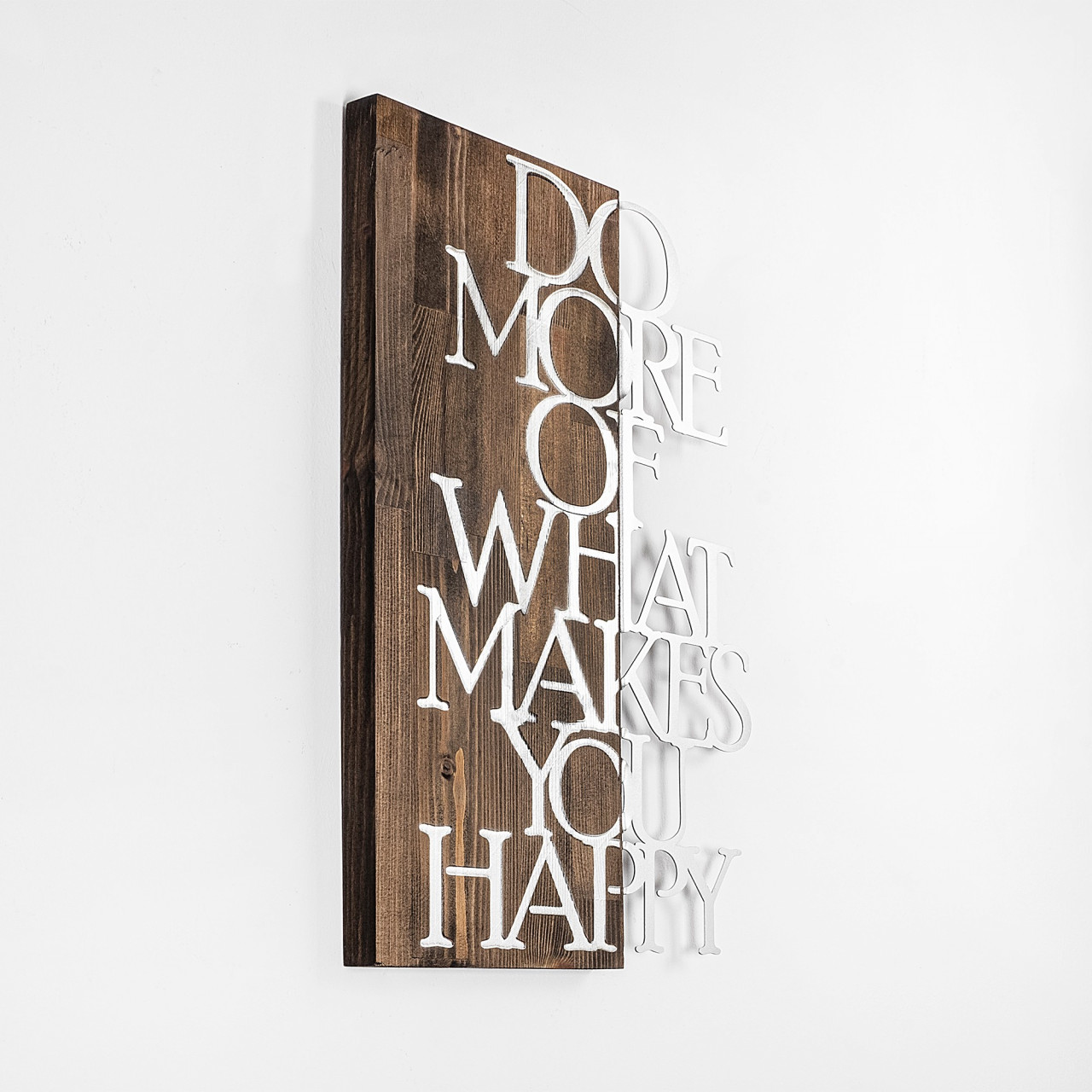 Poze Accesoriu decorativ de perete din lemn Do more - argintiu