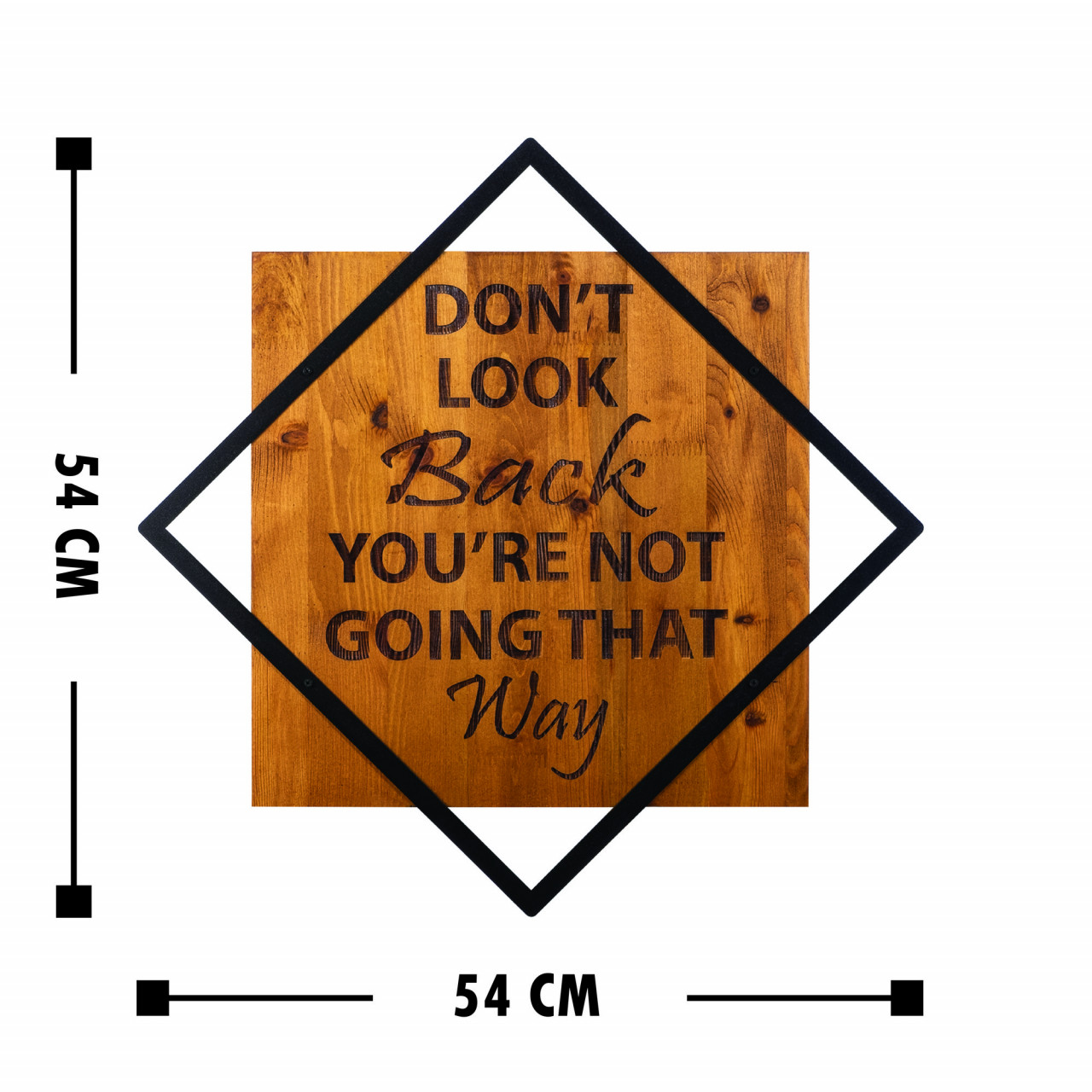 Poze Accesoriu decorativ de perete din lemn Don't look back