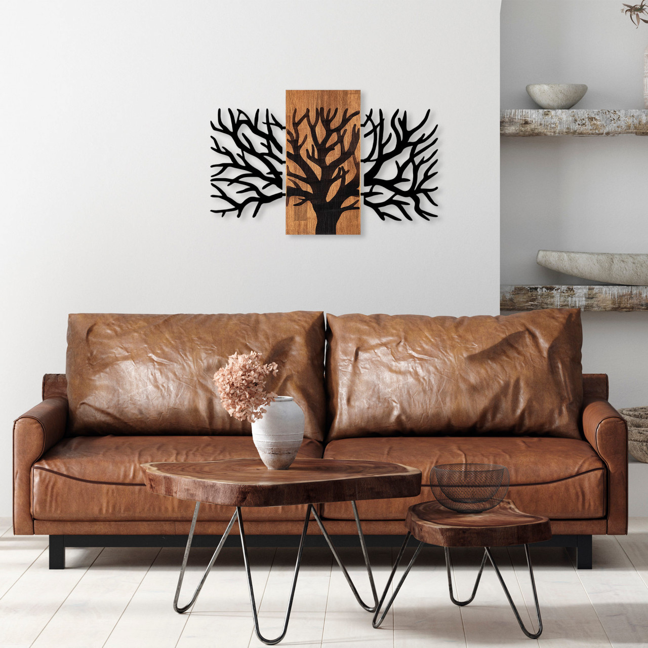 Poze Accesoriu decorativ de perete din lemn Horn tree - 381