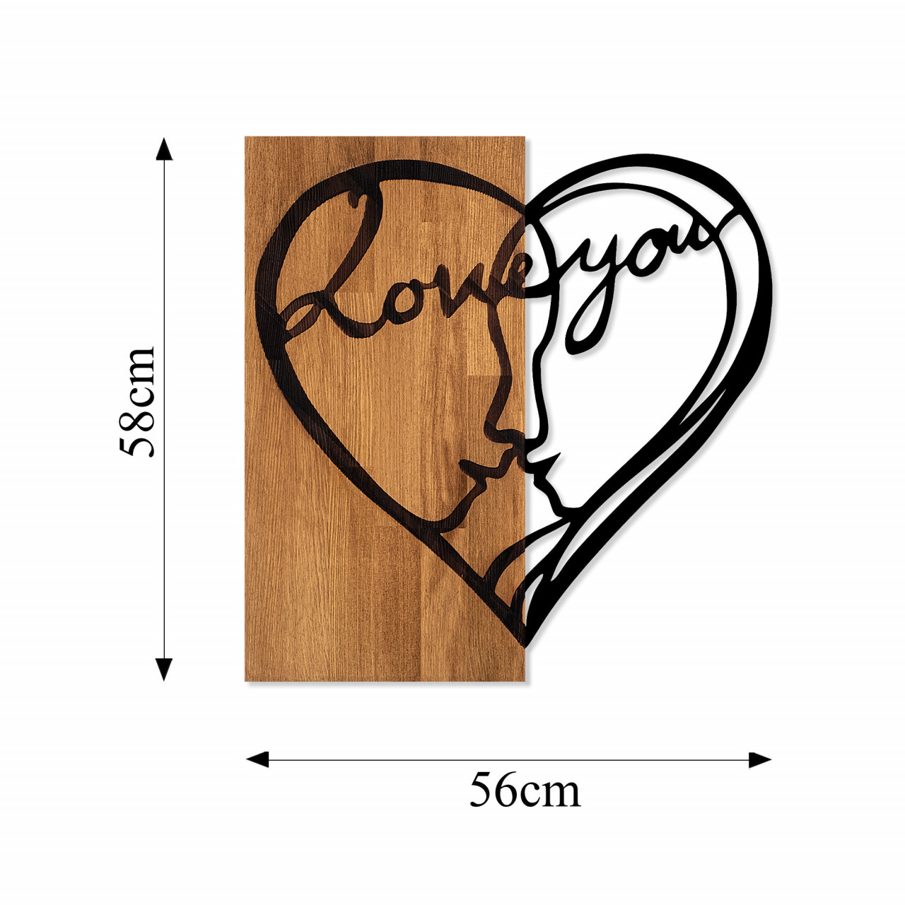 Poze Accesoriu decorativ de perete din lemn I love you