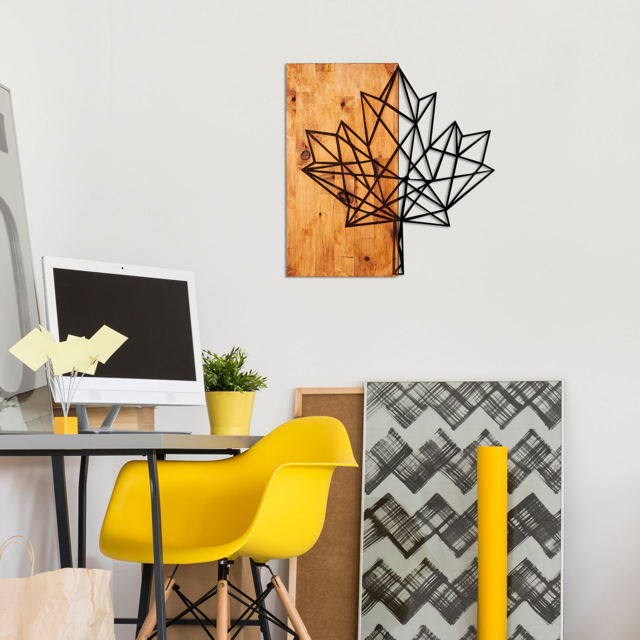 Poze Accesoriu decorativ de perete din lemn Leaf