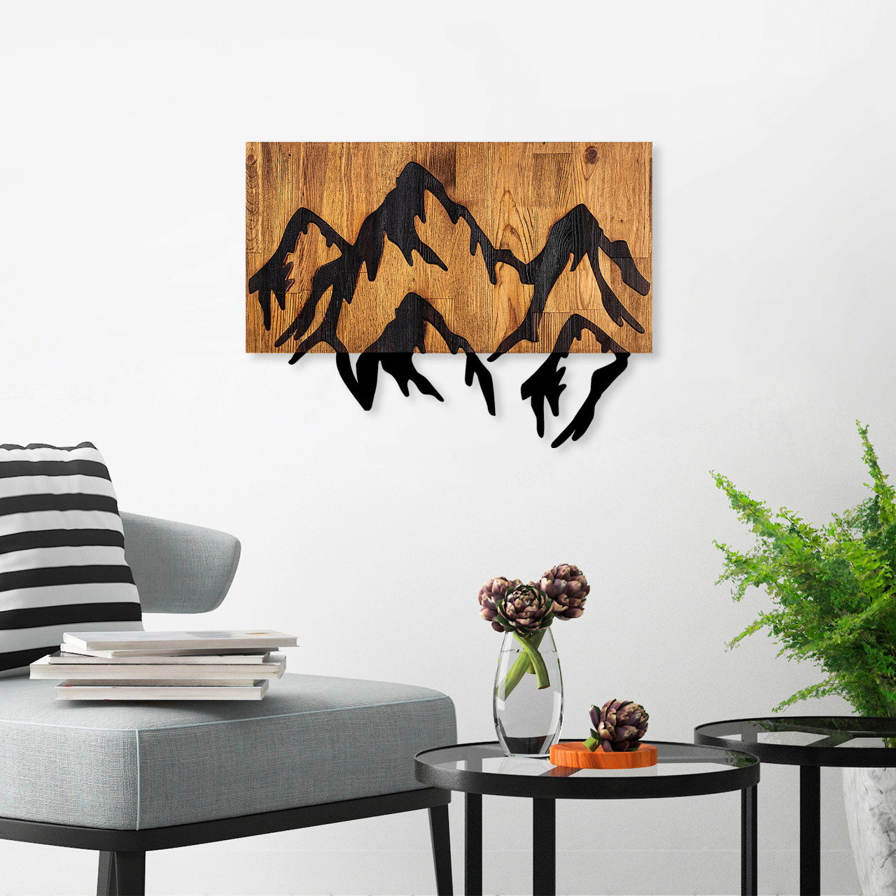 Poze Accesoriu decorativ de perete din lemn Mountain 5