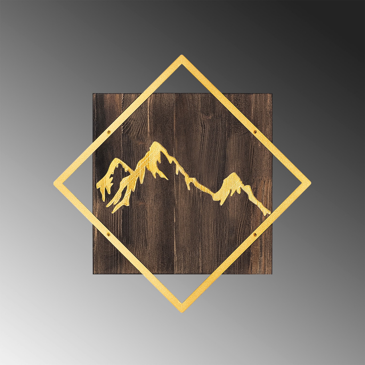 Poze Accesoriu decorativ de perete din lemn Mountain auriu