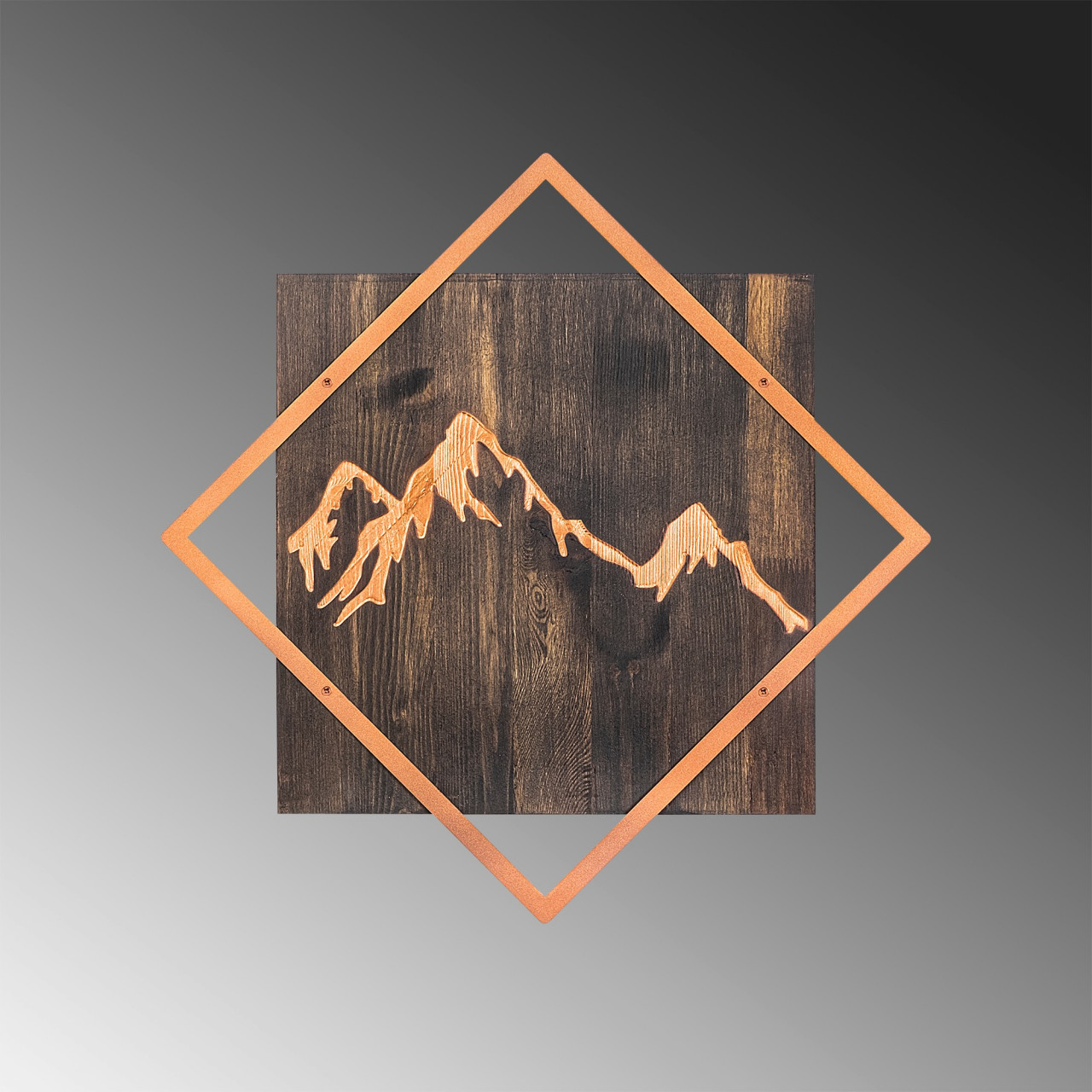 Poze Accesoriu decorativ de perete din lemn Mountain - copper