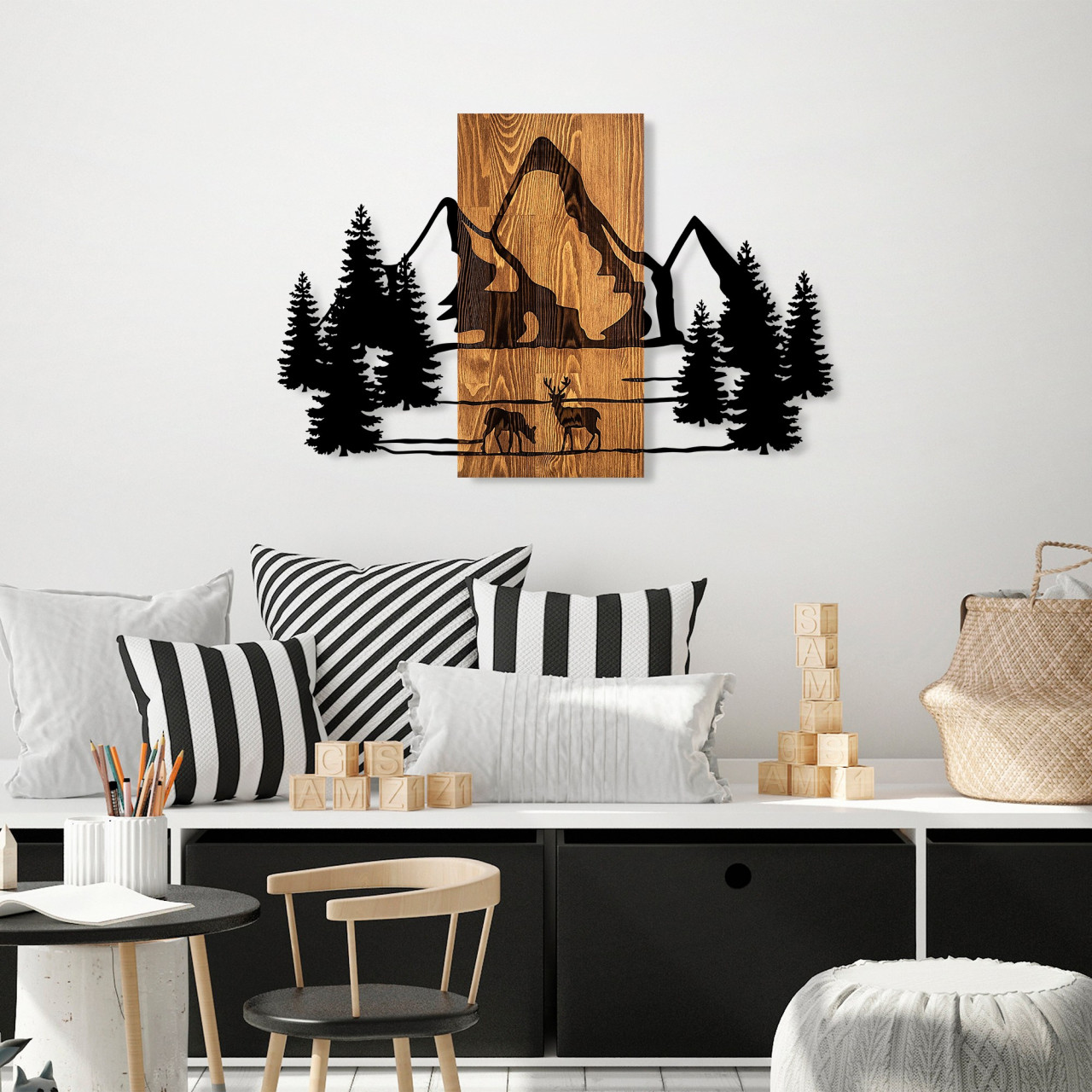 Poze Accesoriu decorativ de perete din lemn Natural habitat
