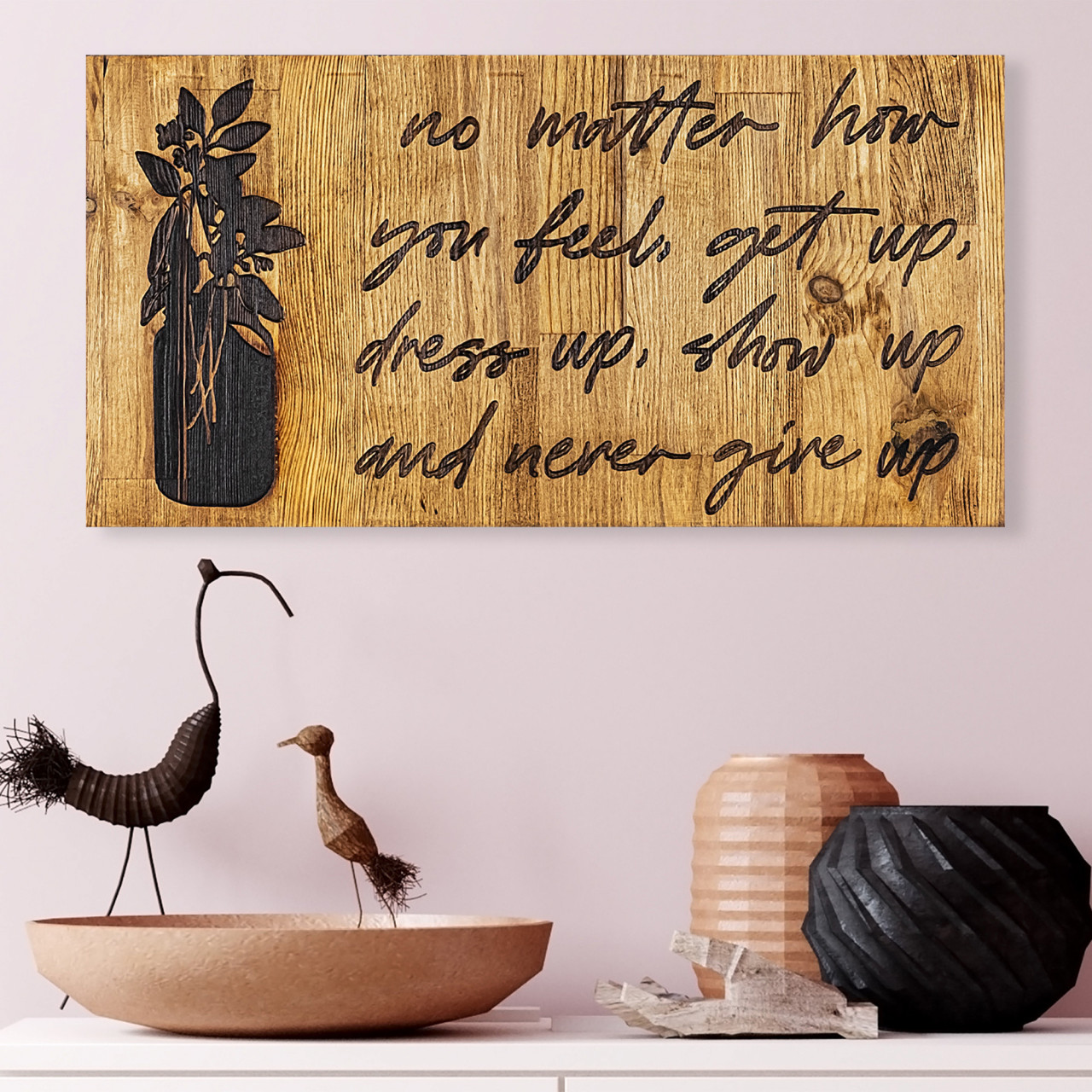 Poze Accesoriu decorativ de perete din lemn No matter how you feel