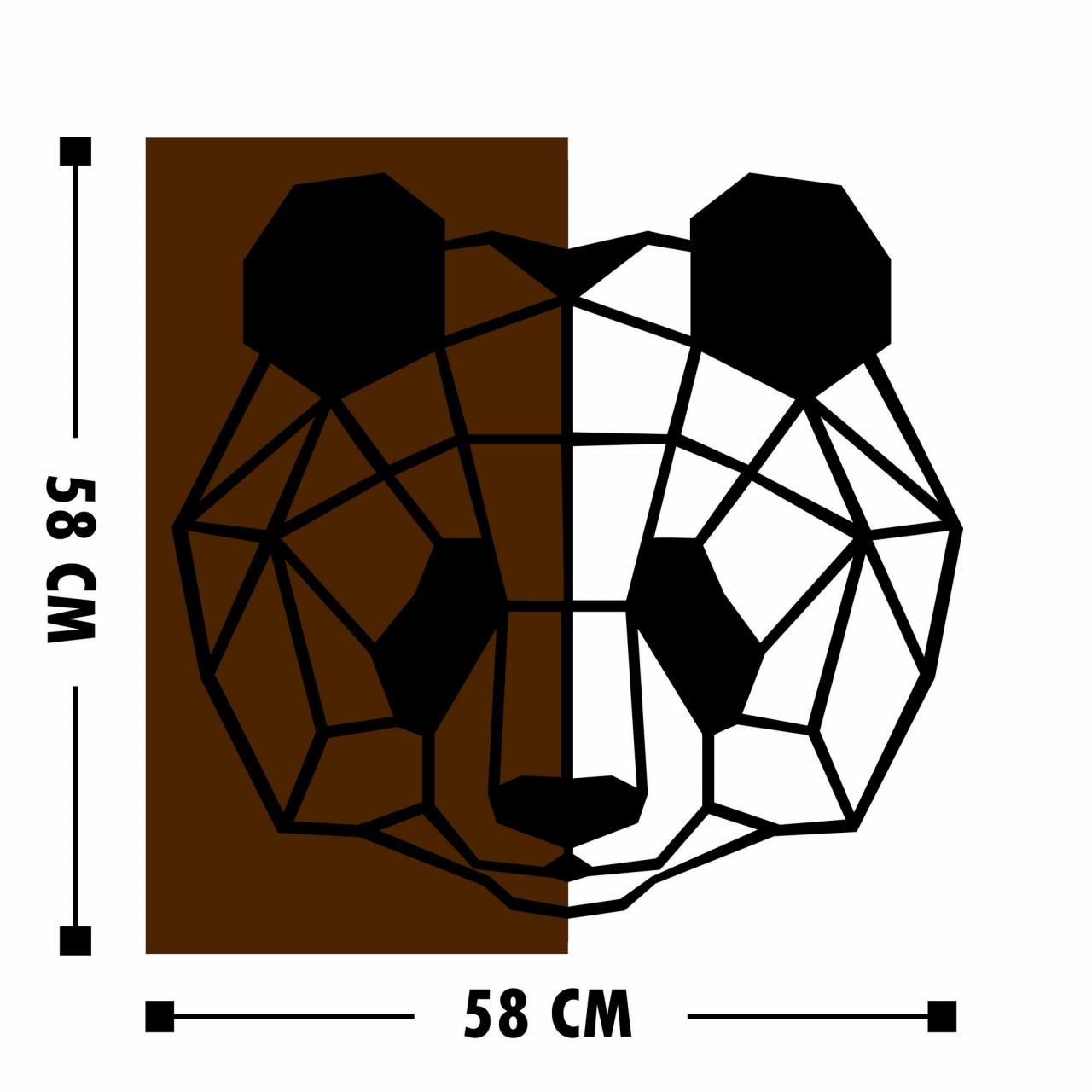 Poze Accesoriu decorativ de perete din lemn Panda