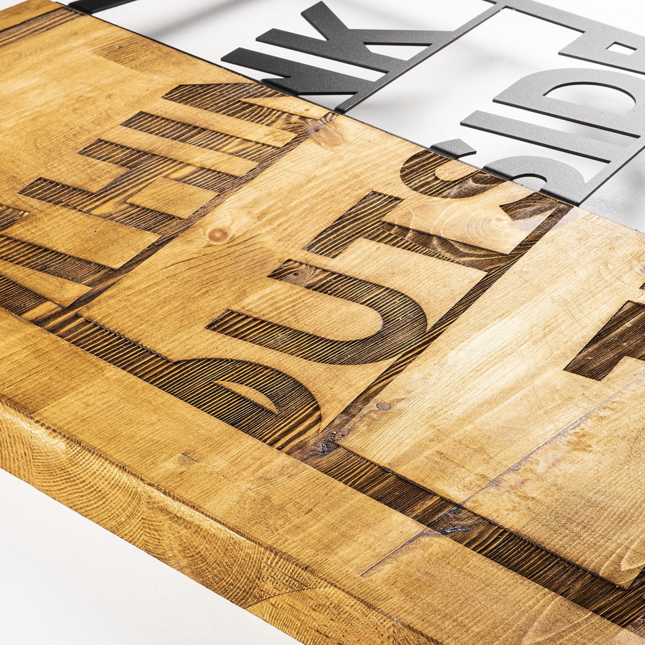 Poze Accesoriu decorativ de perete din lemn Think Outside The Box