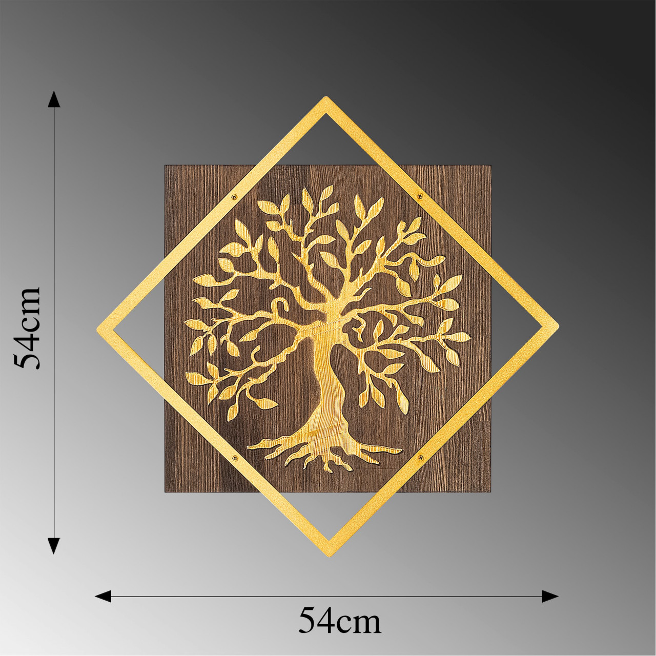 Poze Accesoriu decorativ de perete din lemn Tree v2 - Gold