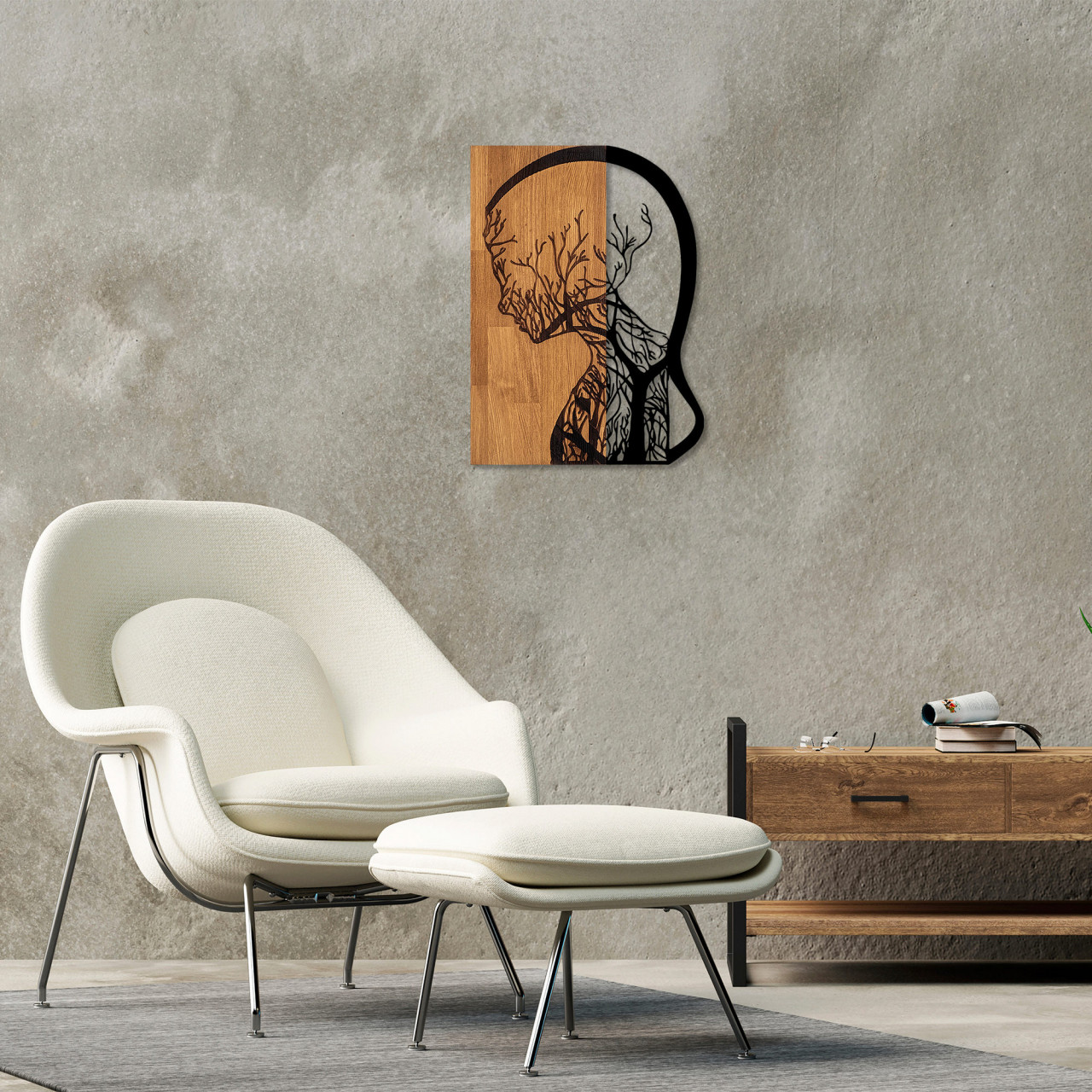 Poze Accesoriu decorativ de perete din lemn Tree Woman