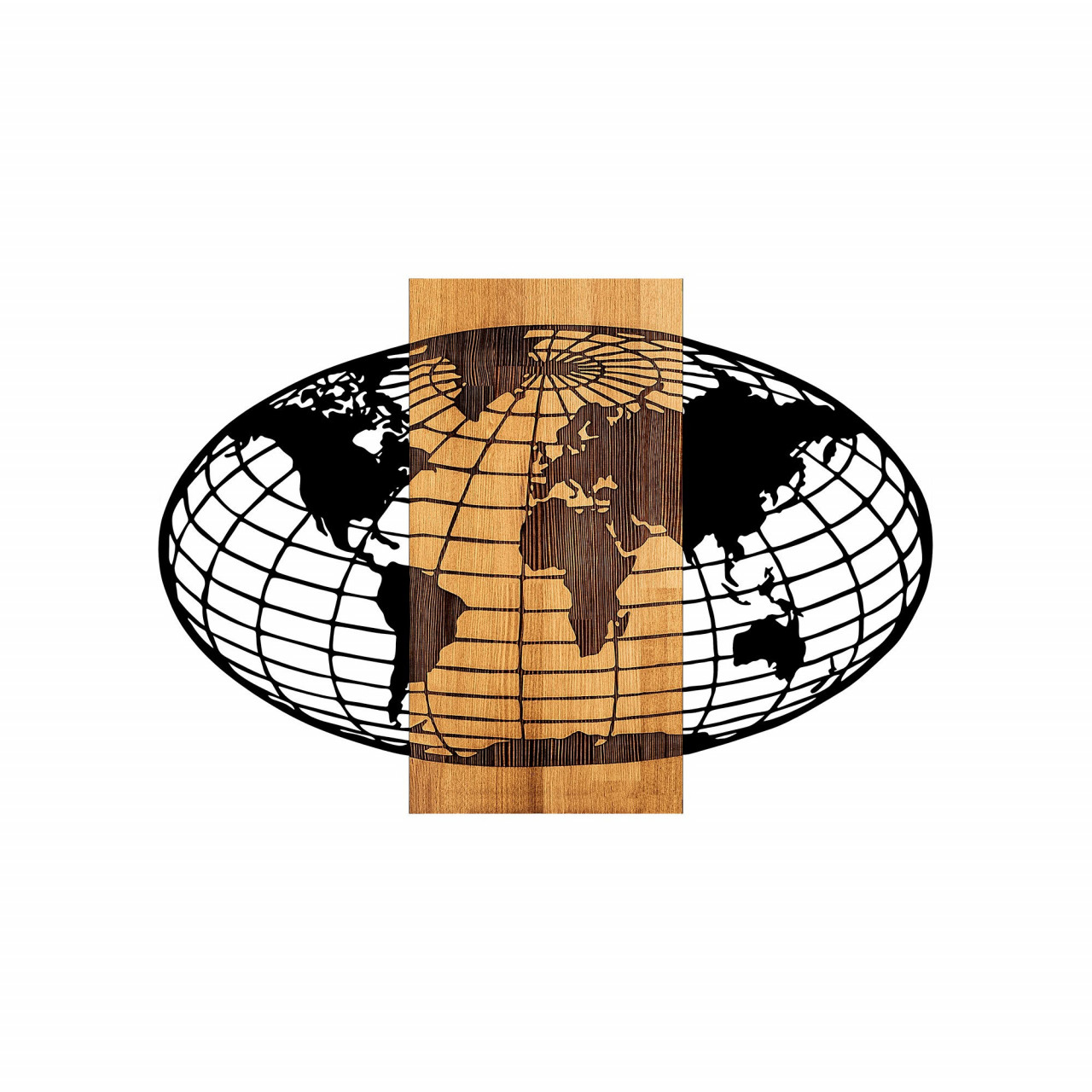 Poze Accesoriu decorativ de perete din lemn Wold map - 332