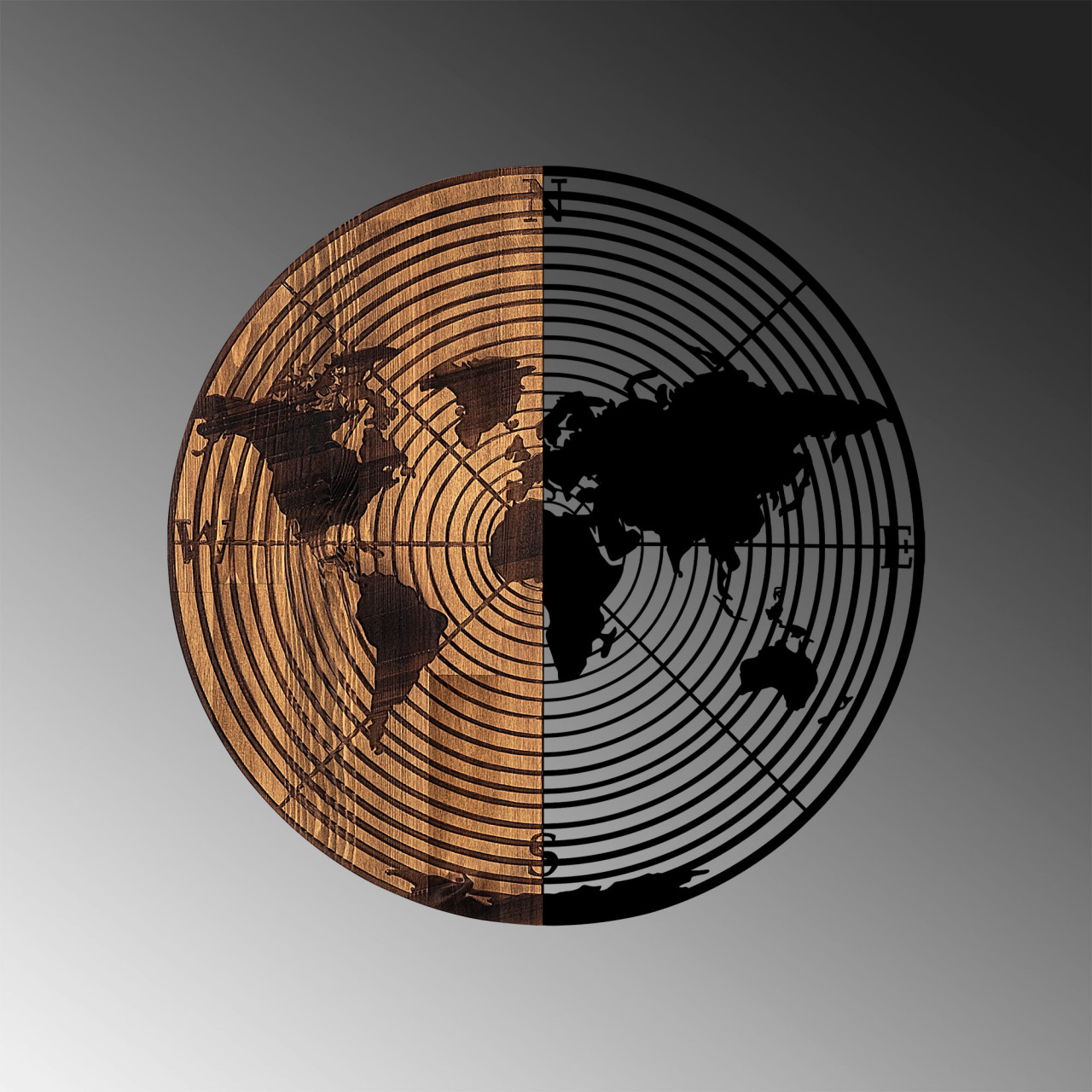 Poze Accesoriu decorativ de perete din lemn World Map - 321