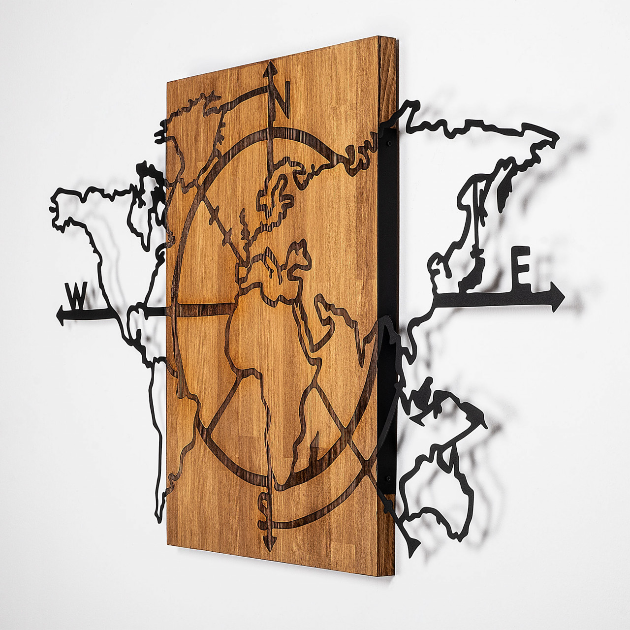 Poze Accesoriu decorativ de perete din lemn World Map - 324