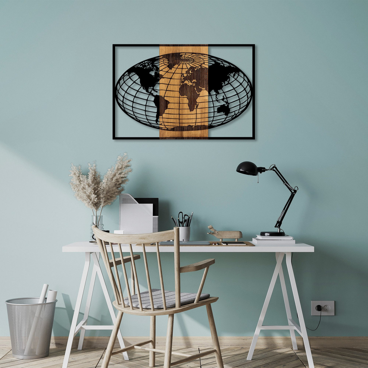 Poze Accesoriu decorativ de perete din lemn World Map - 326