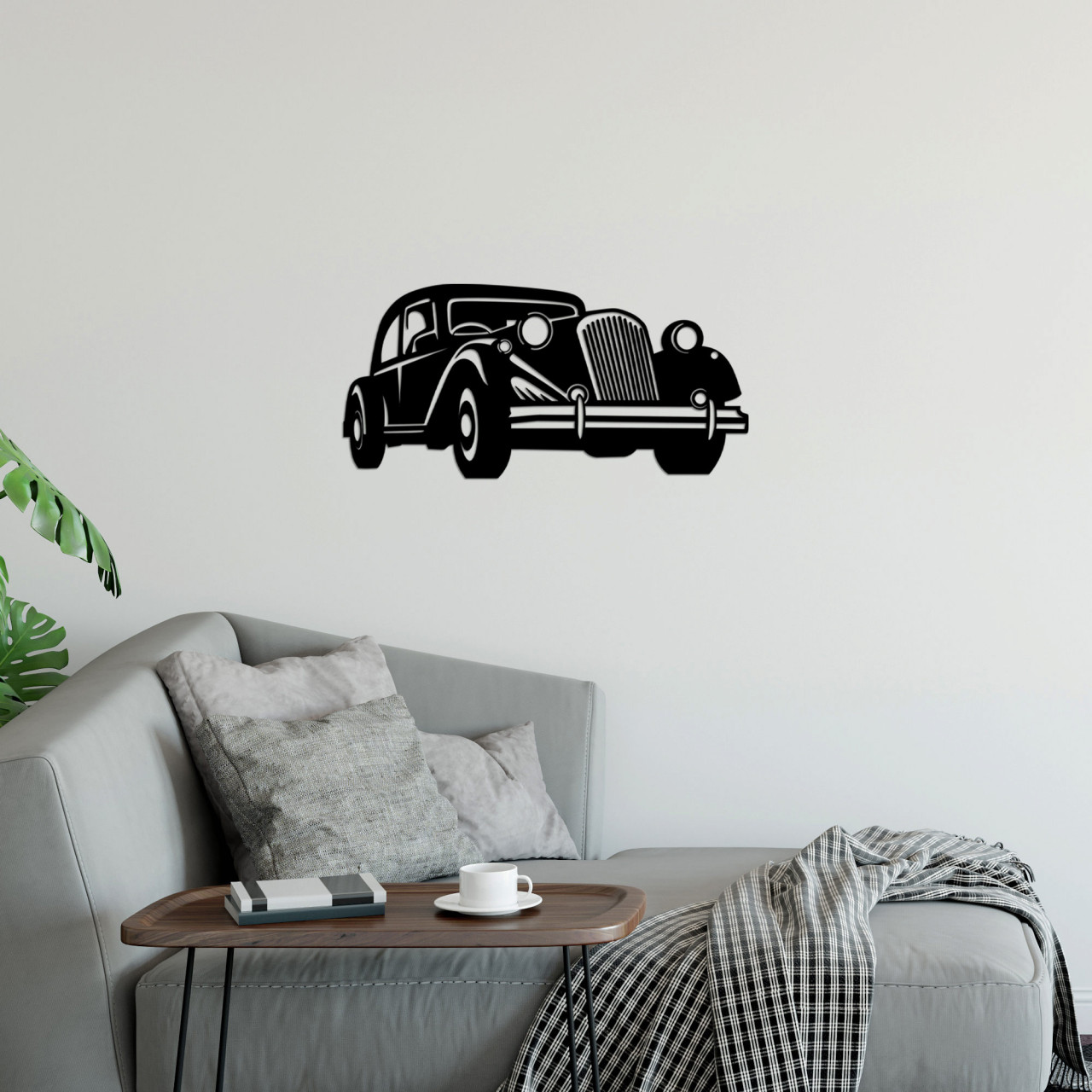 Poze Accesoriu decorativ de perete metalic Antique Car - 518