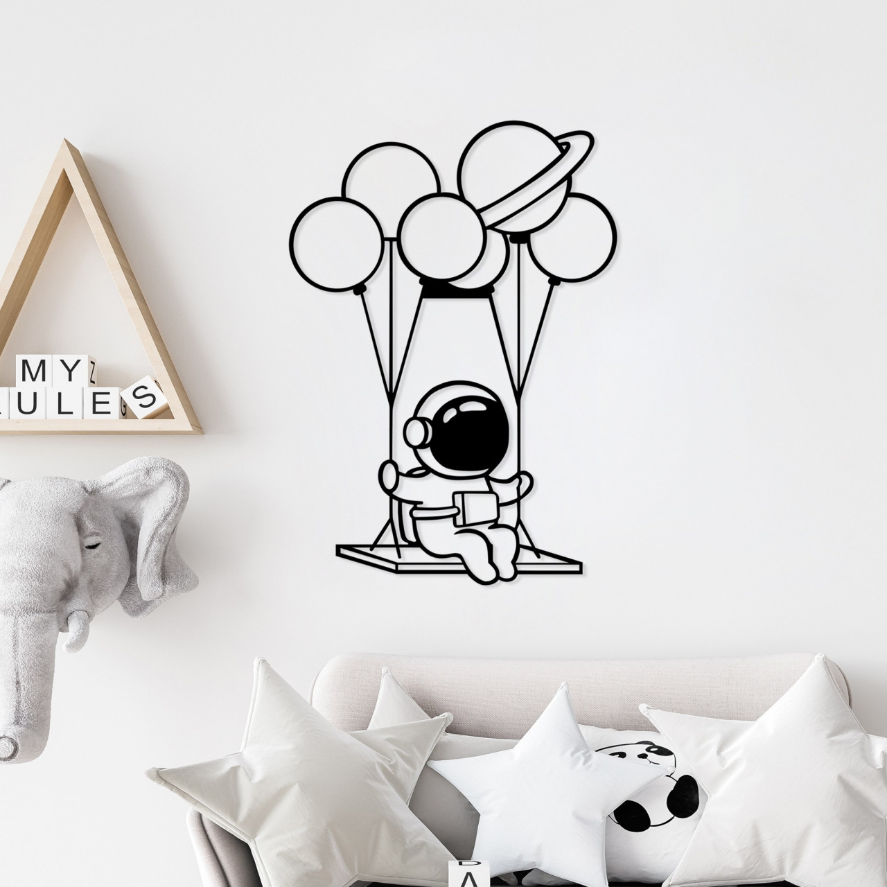 Poze Accesoriu decorativ de perete metalic Astronaut 1