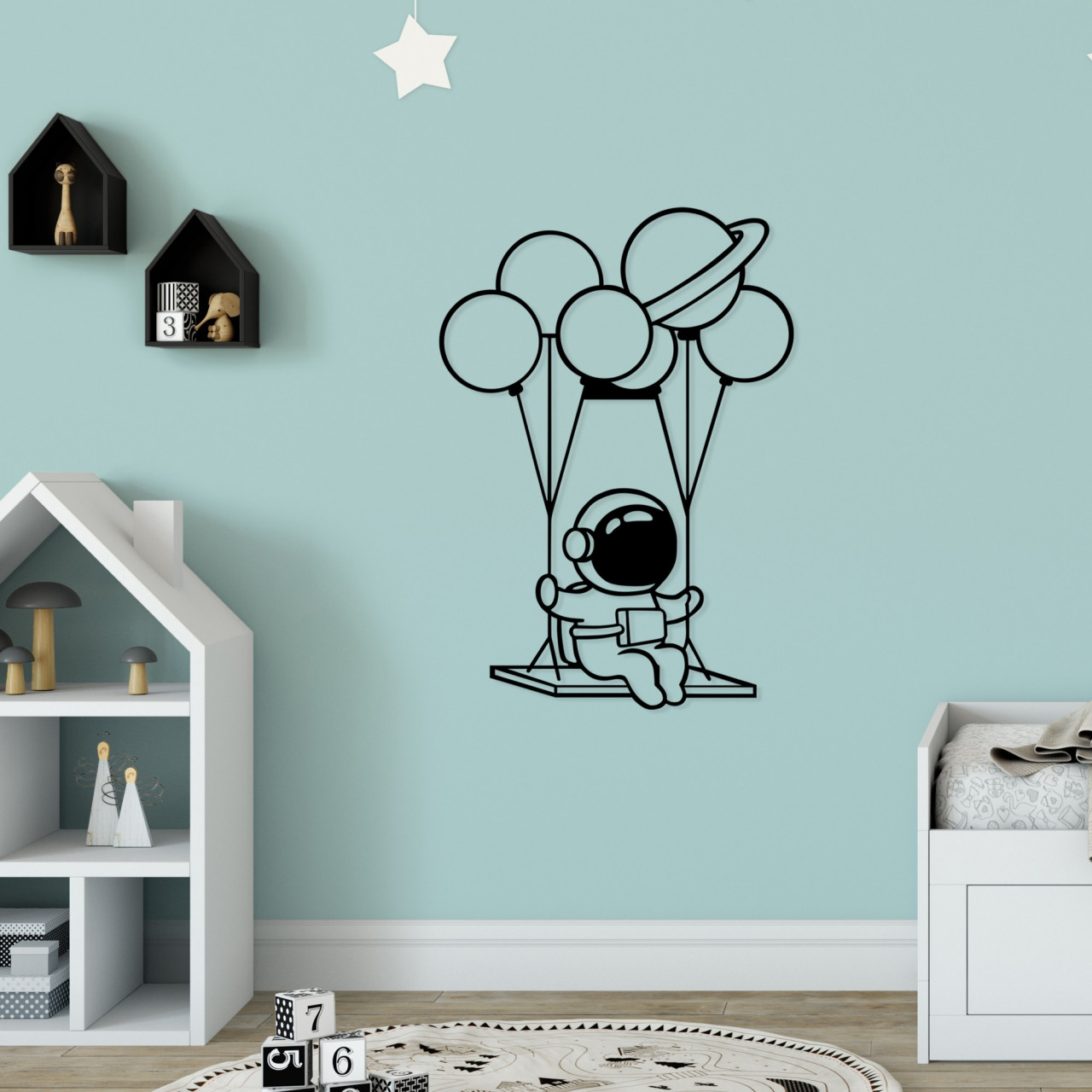 Poze Accesoriu decorativ de perete metalic Astronaut 1