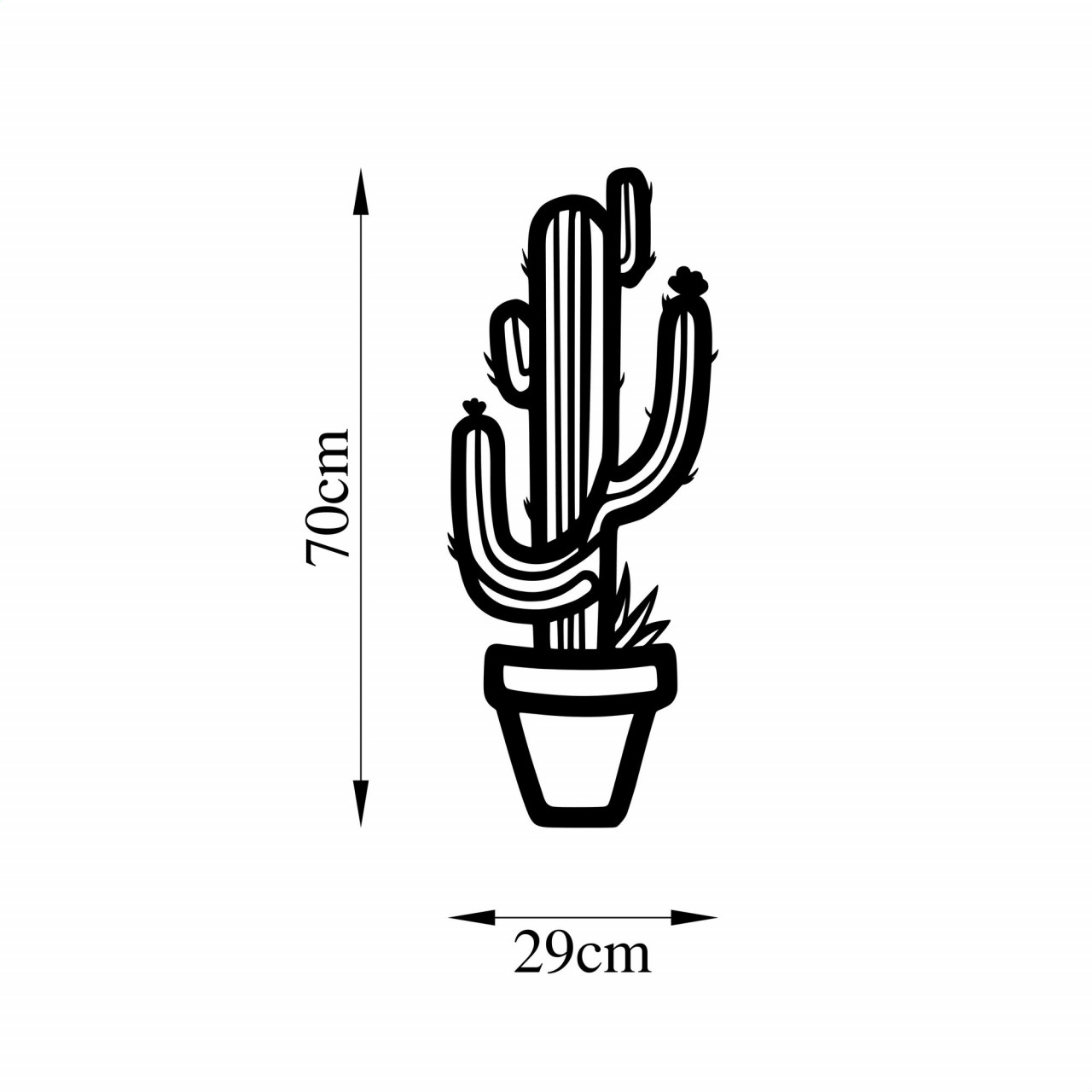 Poze Accesoriu decorativ de perete metalic Cactus - 475