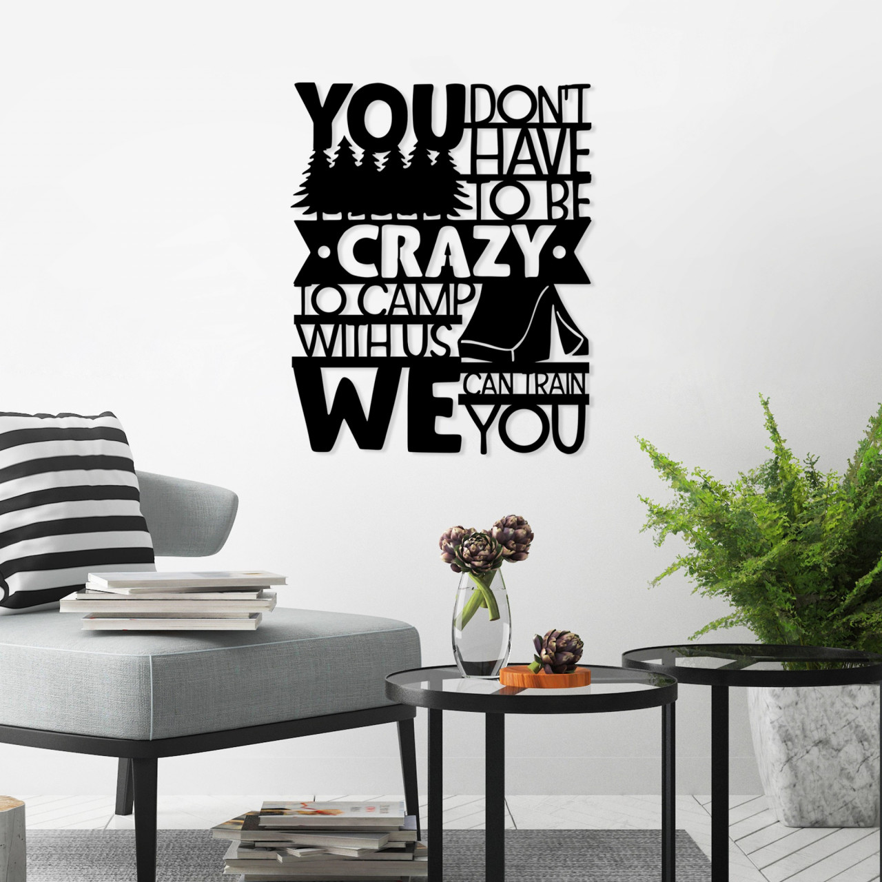 Poze Accesoriu decorativ de perete metalic Camp With Us