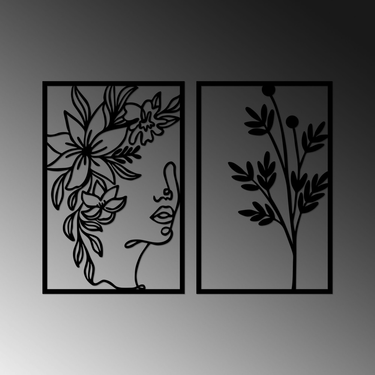 Poze Accesoriu decorativ de perete metalic Flower face - 510