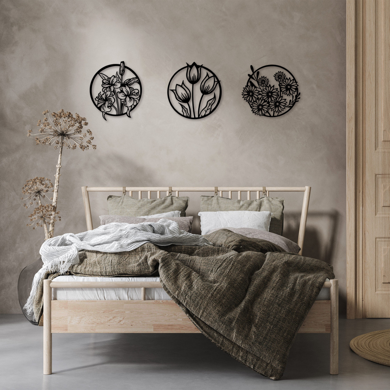Poze Accesoriu decorativ de perete metalic Flowers - 273 M