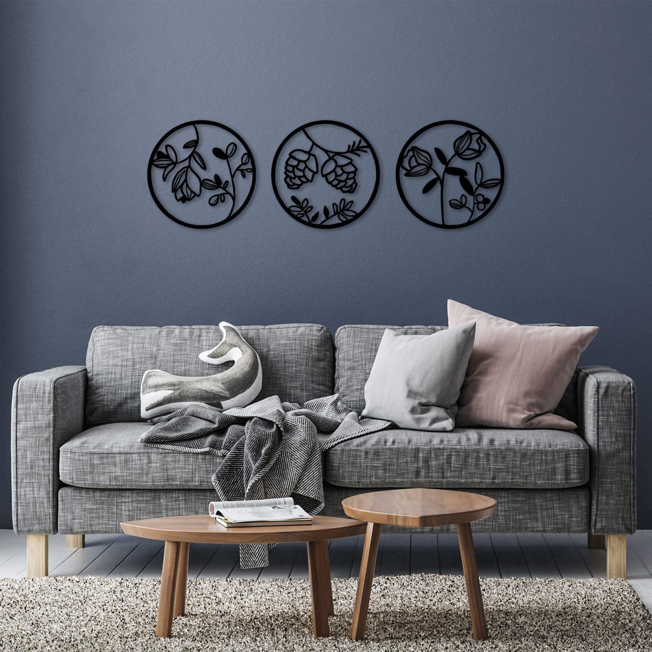 Poze Accesoriu decorativ de perete metalic Flowers - 306 M