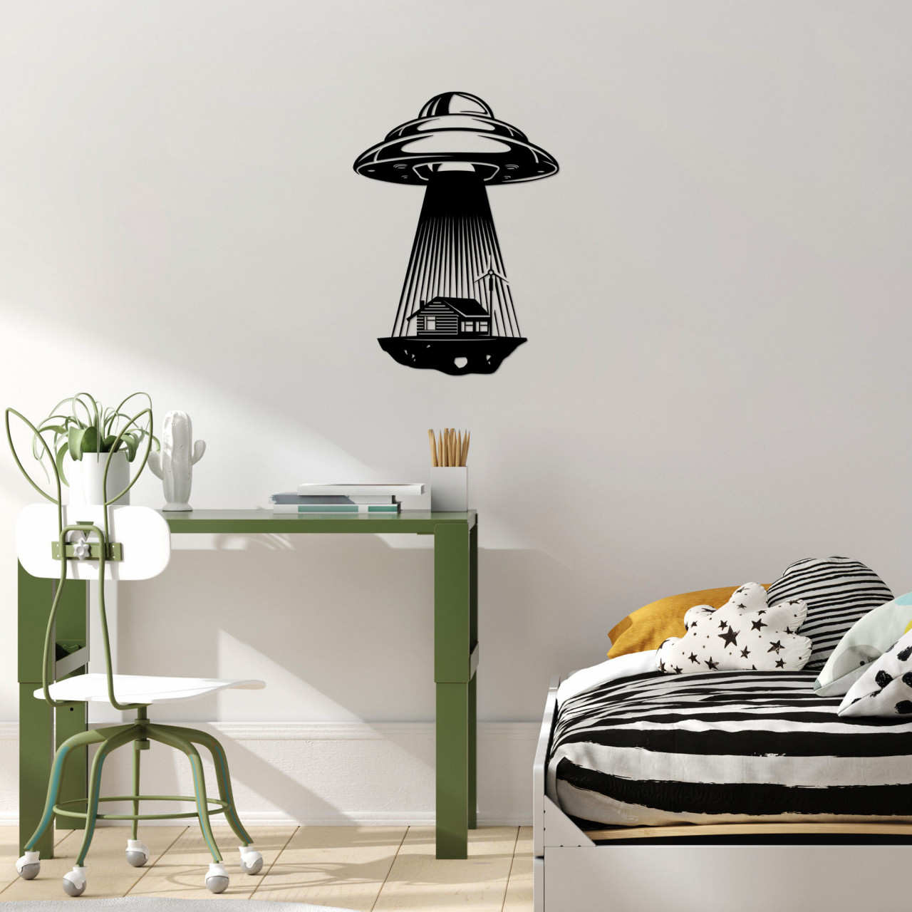 Poze Accesoriu decorativ de perete metalic In The Shadow Of Ufo - 531