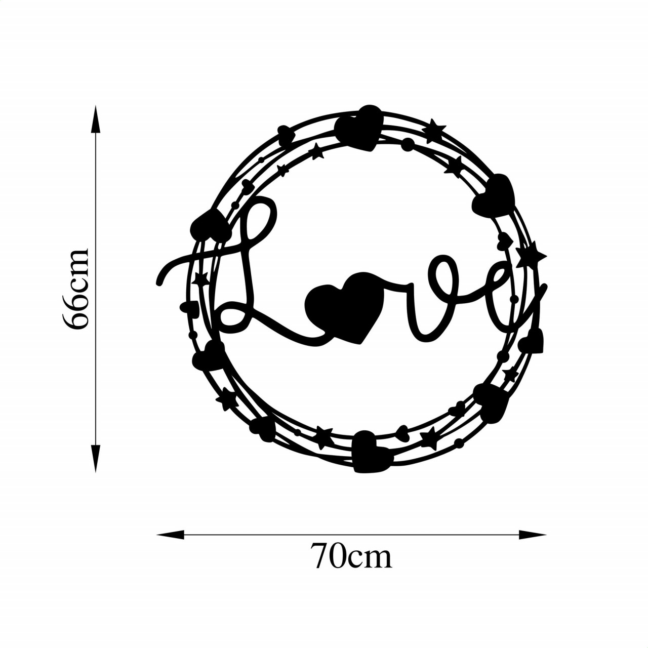 Poze Accesoriu decorativ de perete metalic Love - 469