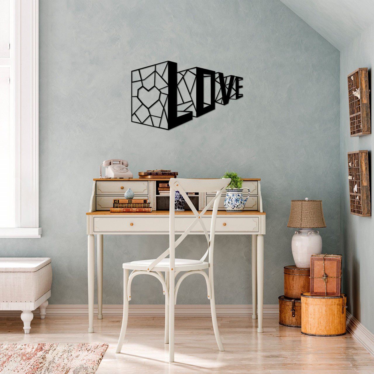 Poze Accesoriu decorativ de perete metalic Love 4