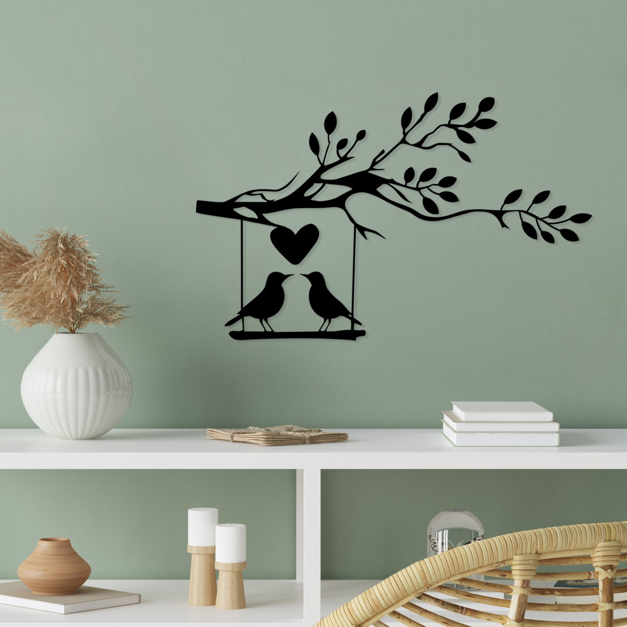 Poze Accesoriu decorativ de perete metalic Love of birds