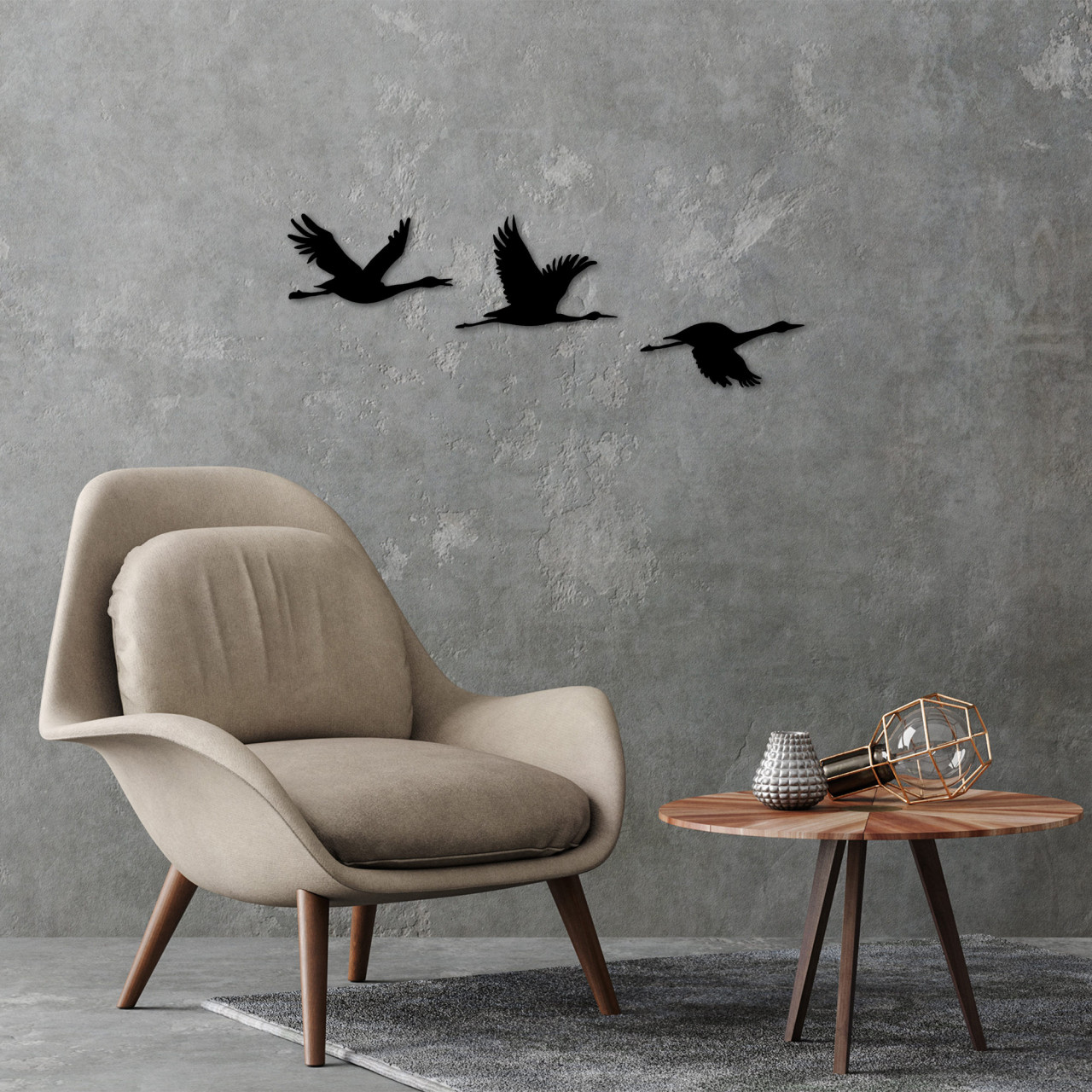Poze Accesoriu decorativ de perete metalic Migrant birds - 302