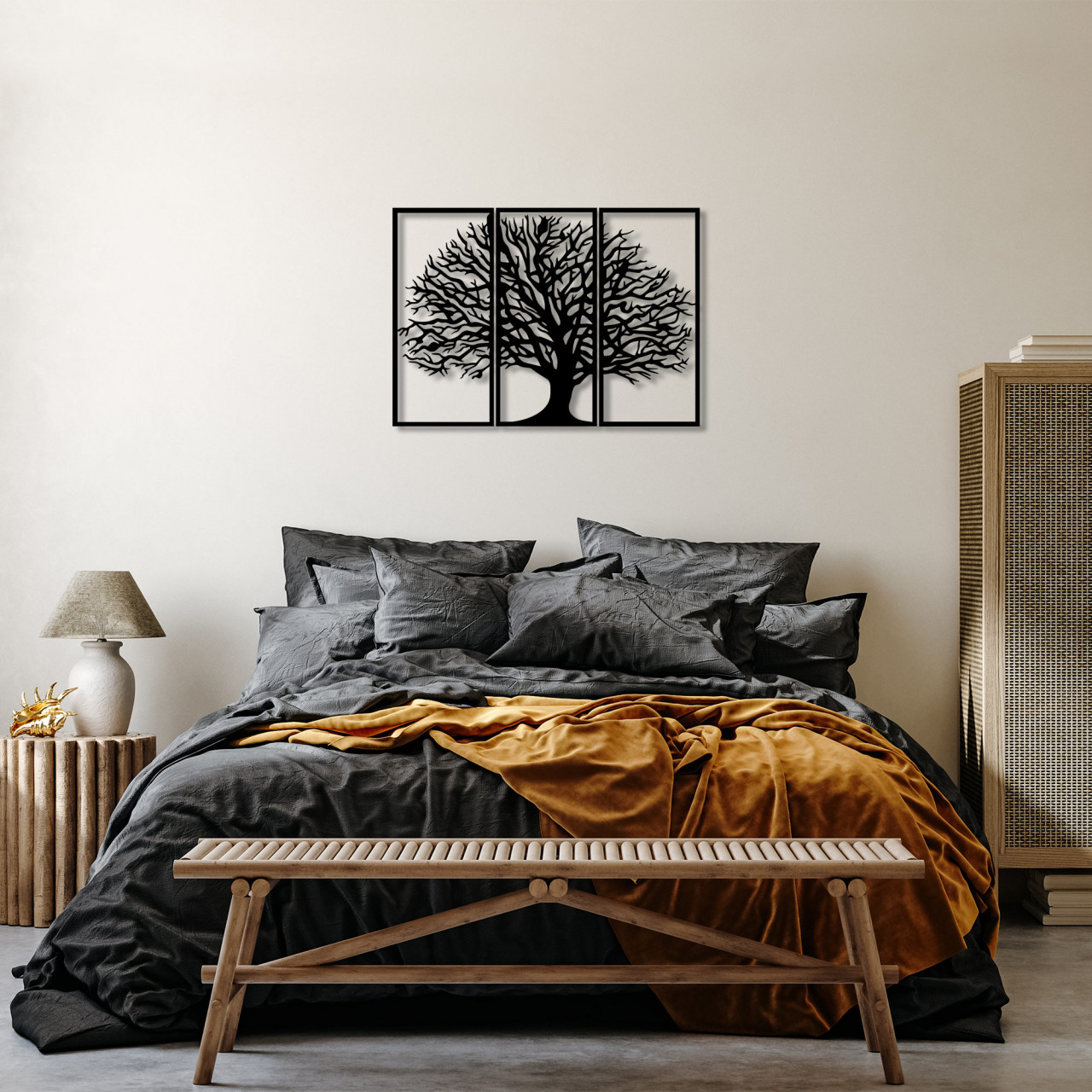 Poze Accesoriu decorativ de perete metalic Monumental Tree - 308