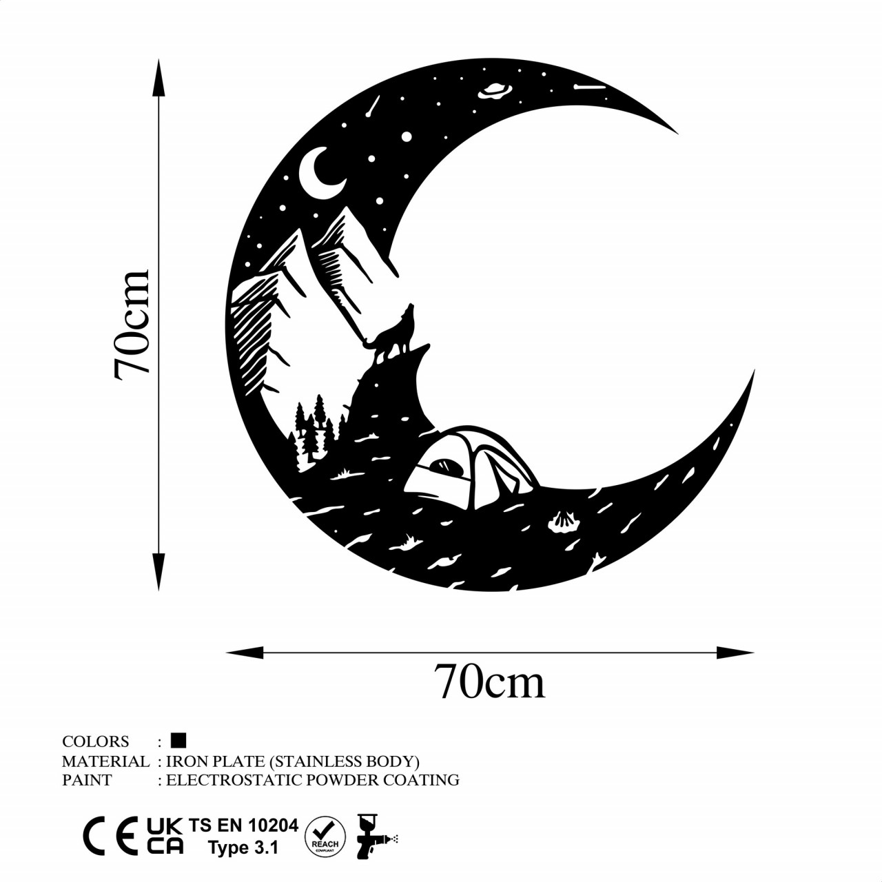 Poze Accesoriu decorativ de perete metalic Moonlight Camp