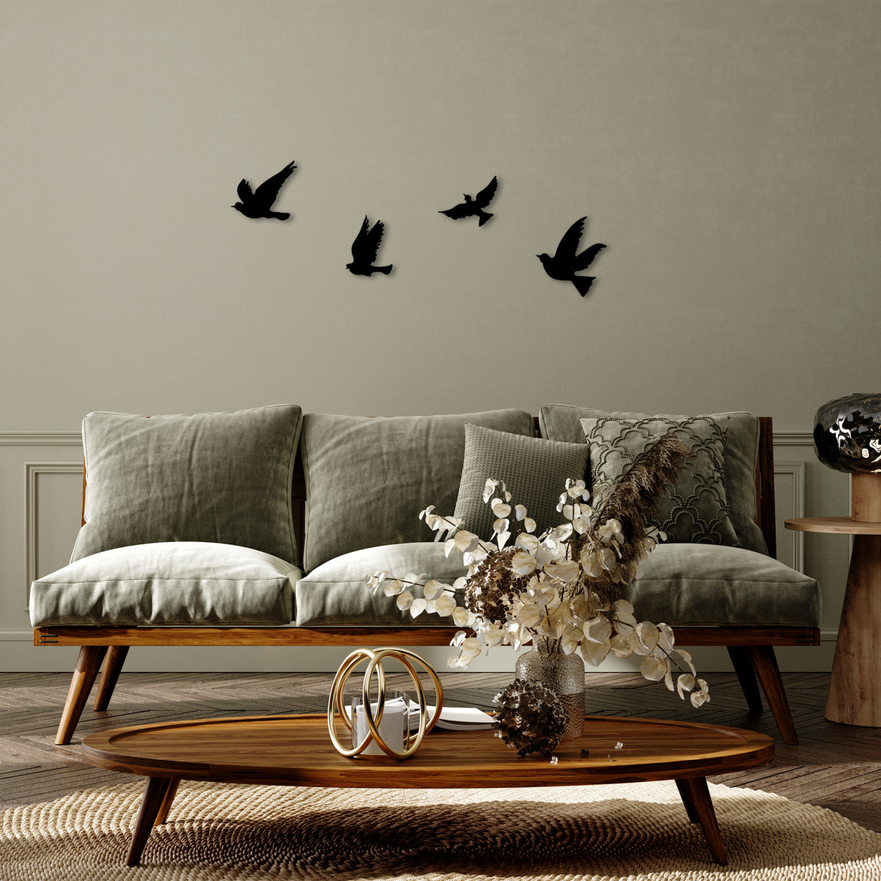 Poze Accesoriu decorativ de perete metalic Pigeons - 289