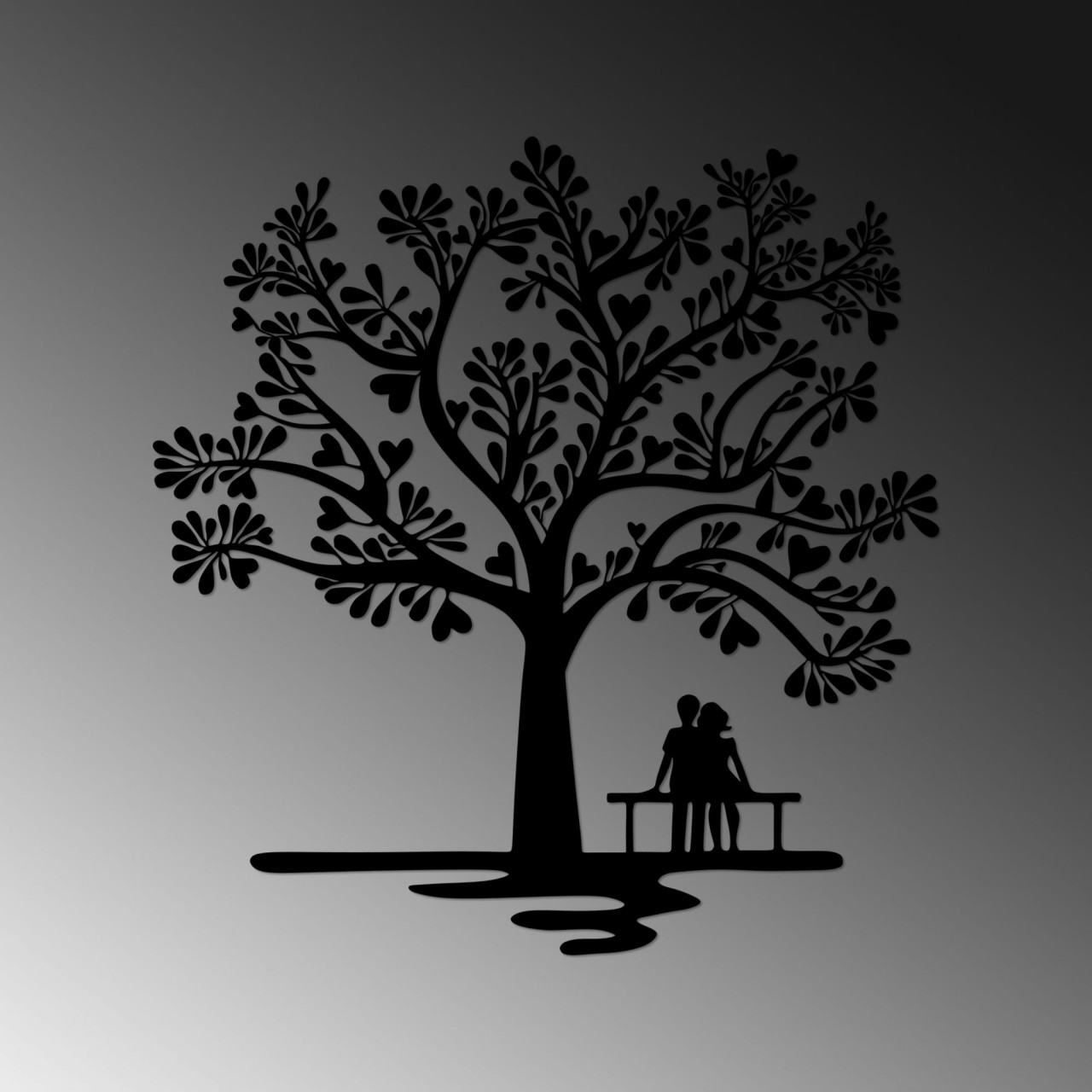 Poze Accesoriu decorativ de perete metalic Romance Under The Tree - 501