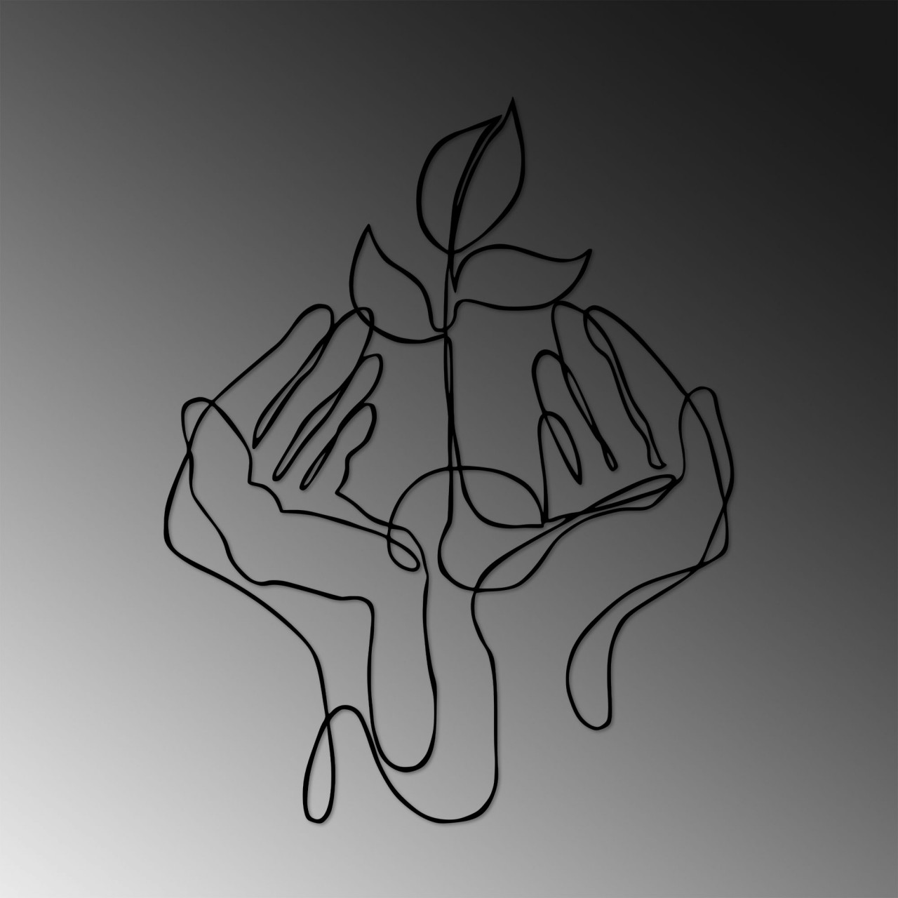Poze Accesoriu decorativ de perete metalic Sprout greening in my palm