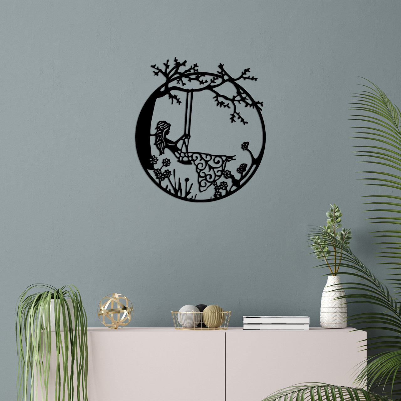 Poze Accesoriu decorativ de perete metalic Swing Woman